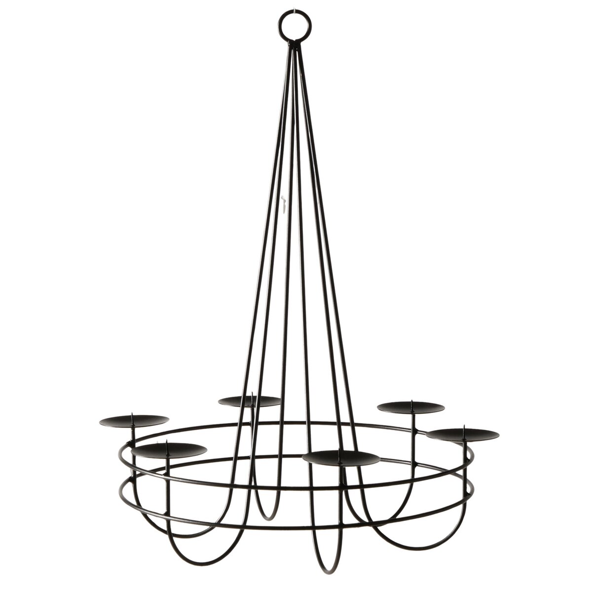 Kerzenleuchter Codo, Rund - H 63,00 cm, L 50,00 cm, Eisen pulverbesch. schwarz