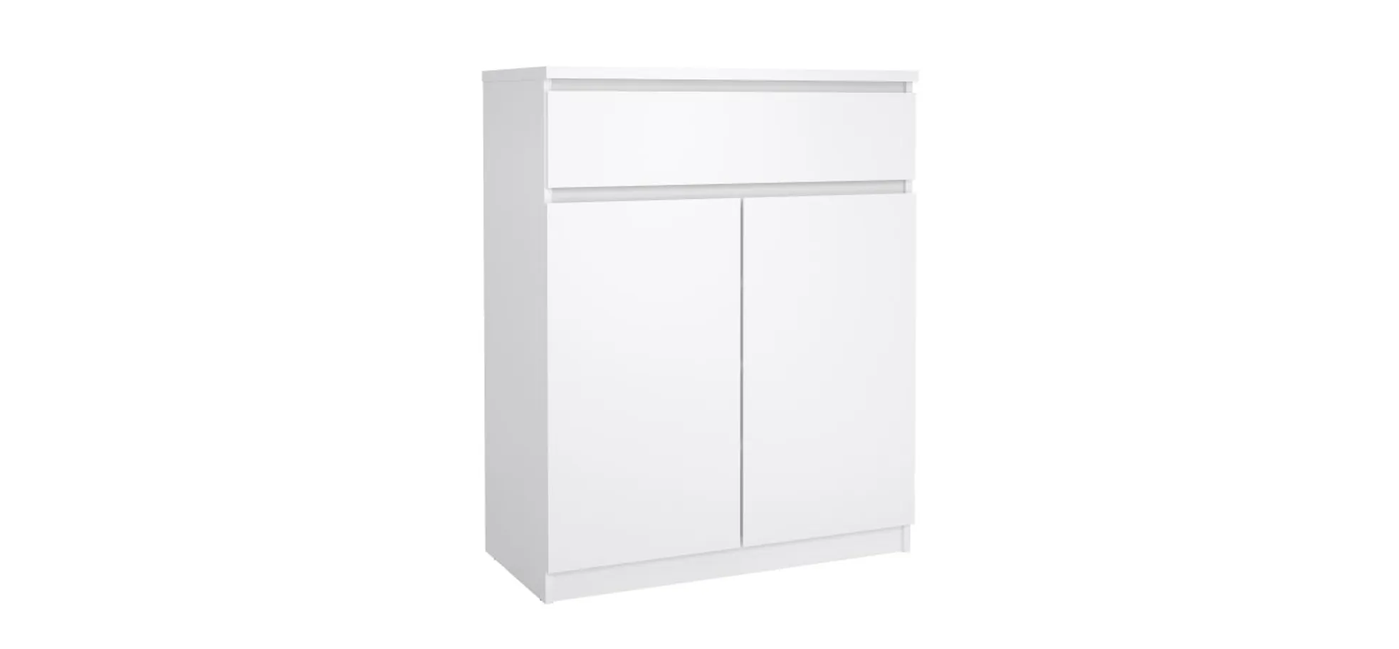 Kommode - B ca. 81 cm, Weiß Hochglanz