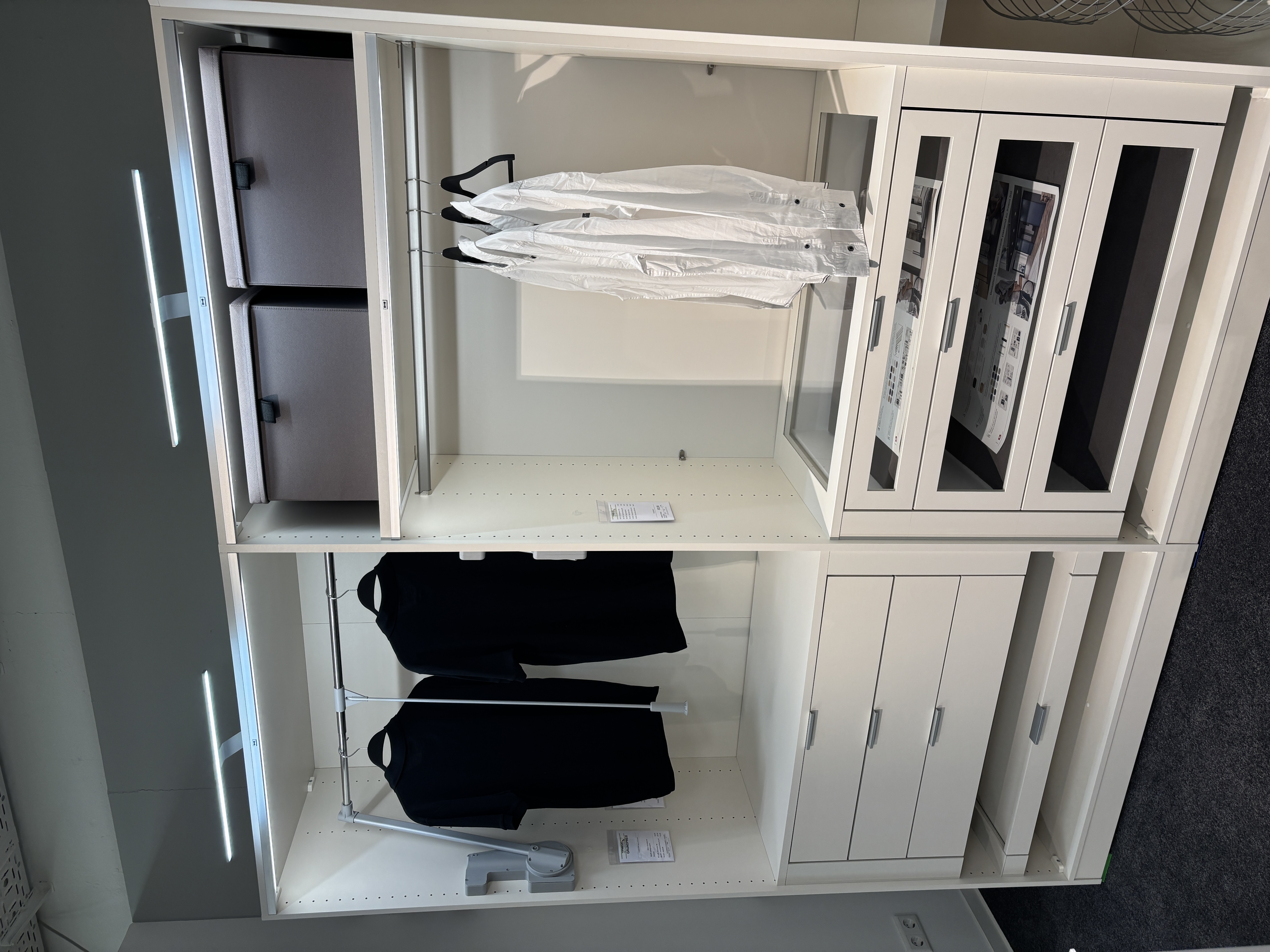 Demokleiderschrank, offen, cremeweiß - Join-It