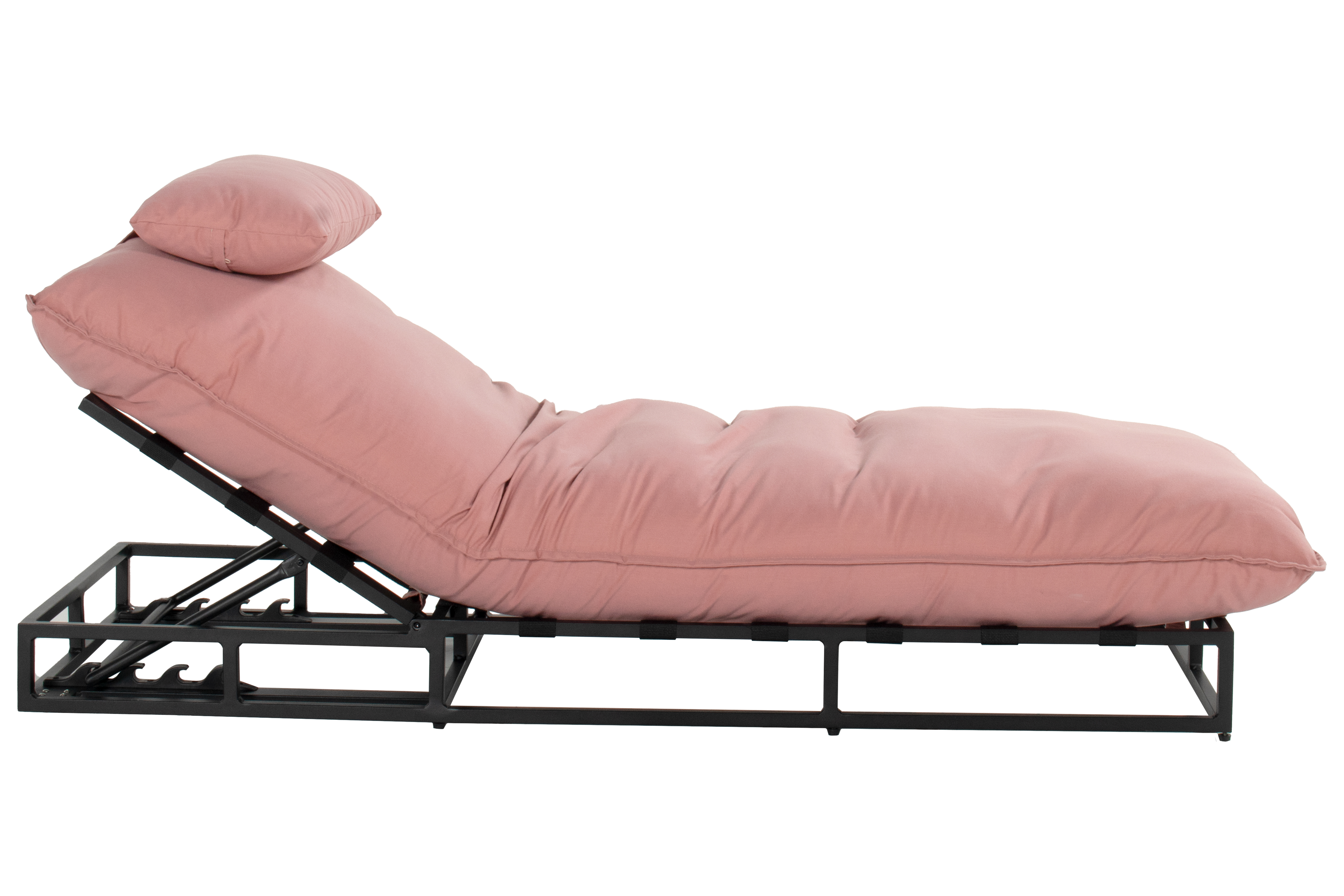 Liege, mit Auflage, Aluminium schwarz - Lunen