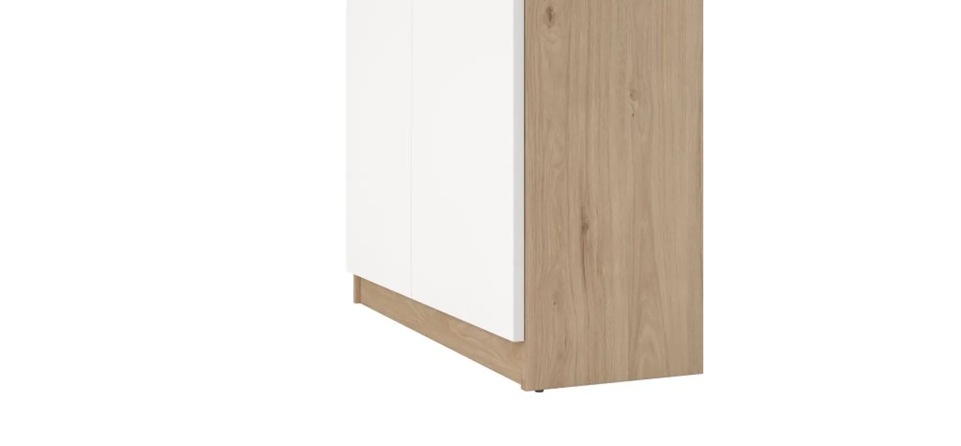 Schuhschrank - B ca. 81 cm, Jackson Hickory Nachbildung, Weiß
