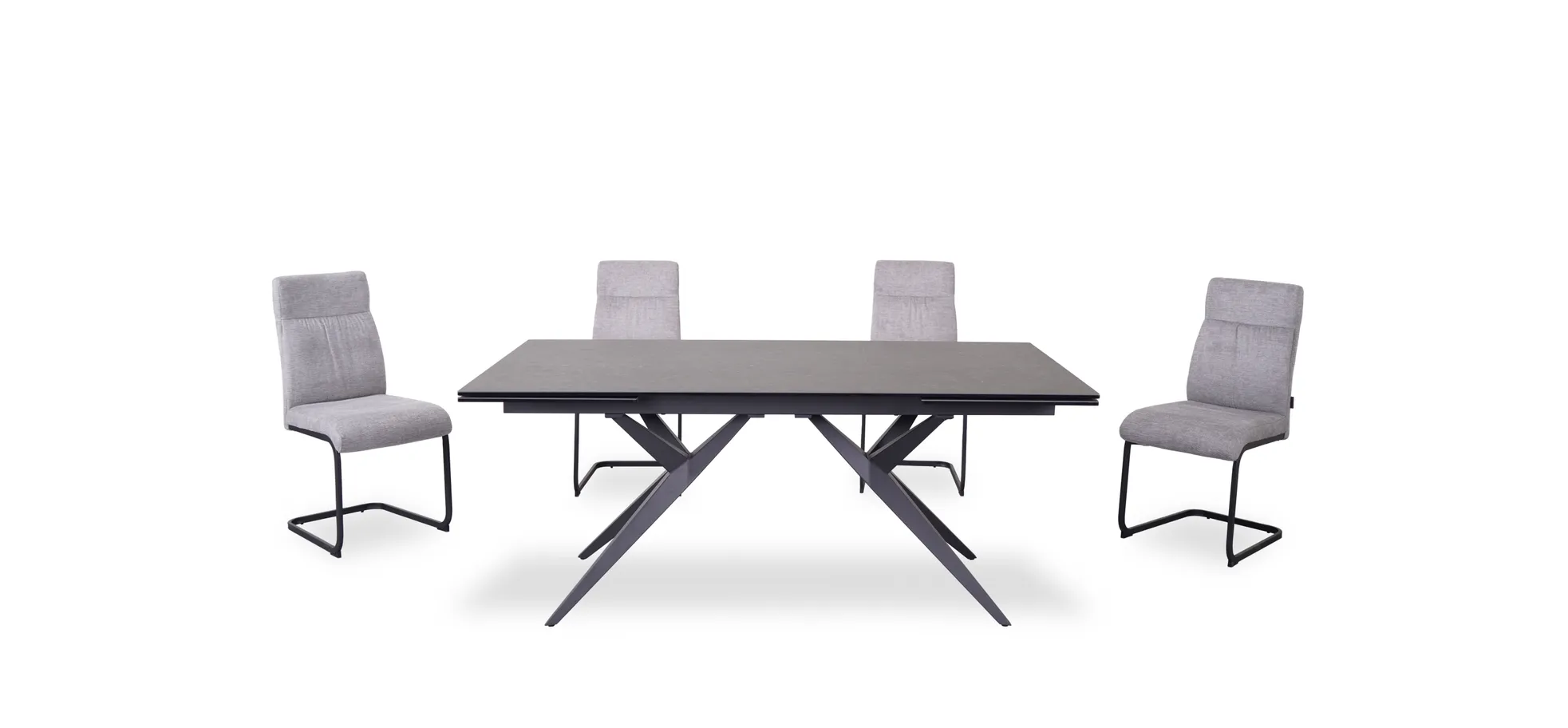 Schwingstuhl, Stoff silber - Maida