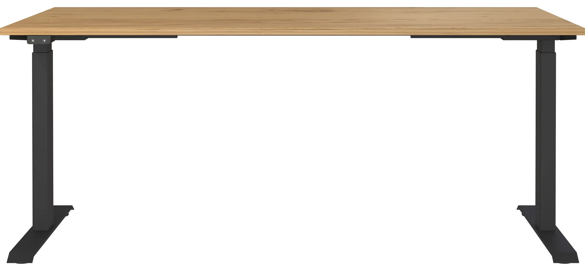 Schreibtisch GELI - höhenverstellbar, LB ca. 180x80 cm, Eiche Nachbildung, Schwarz