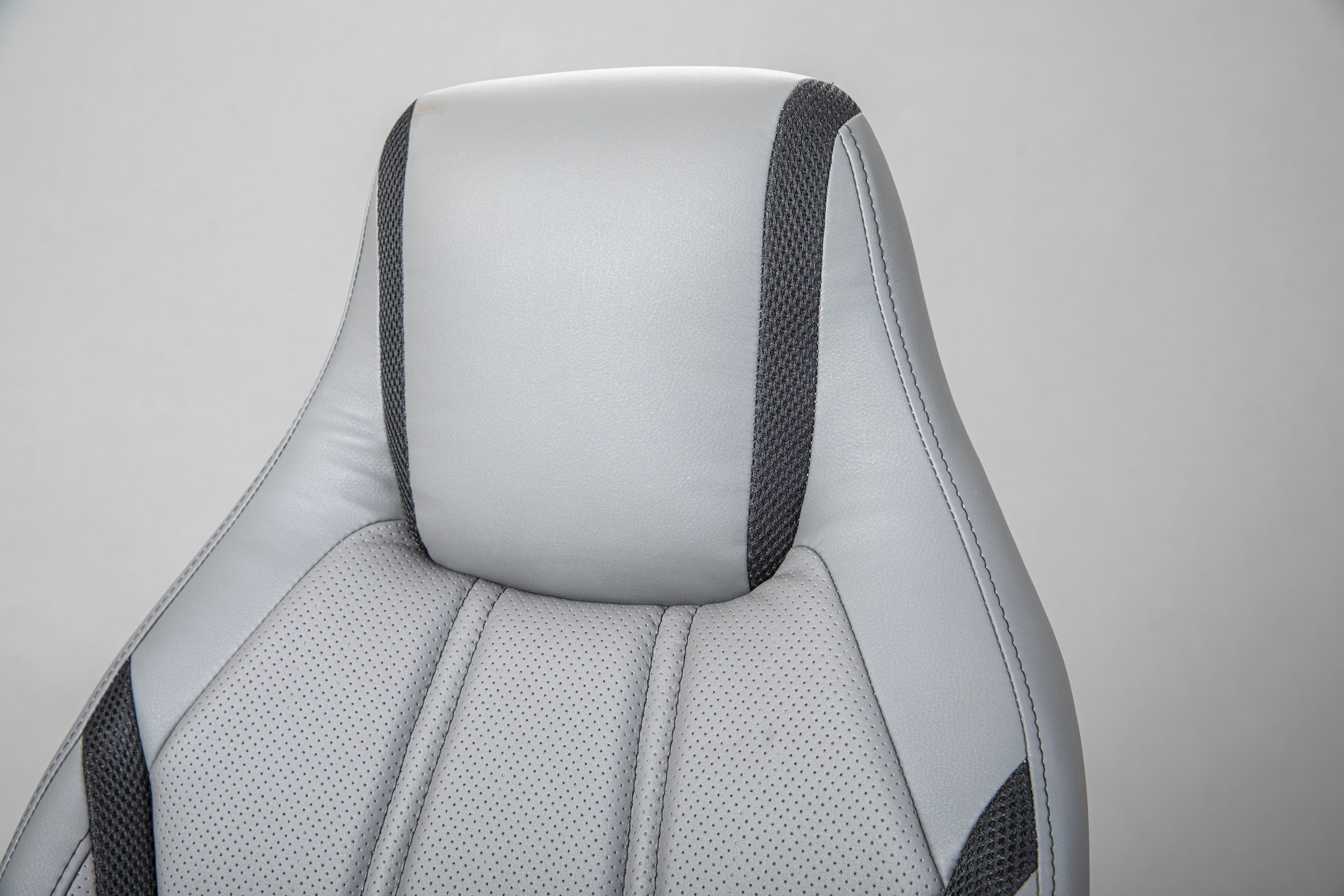 Drehstuhl, Kunstleder grau/schwarz - Lysander