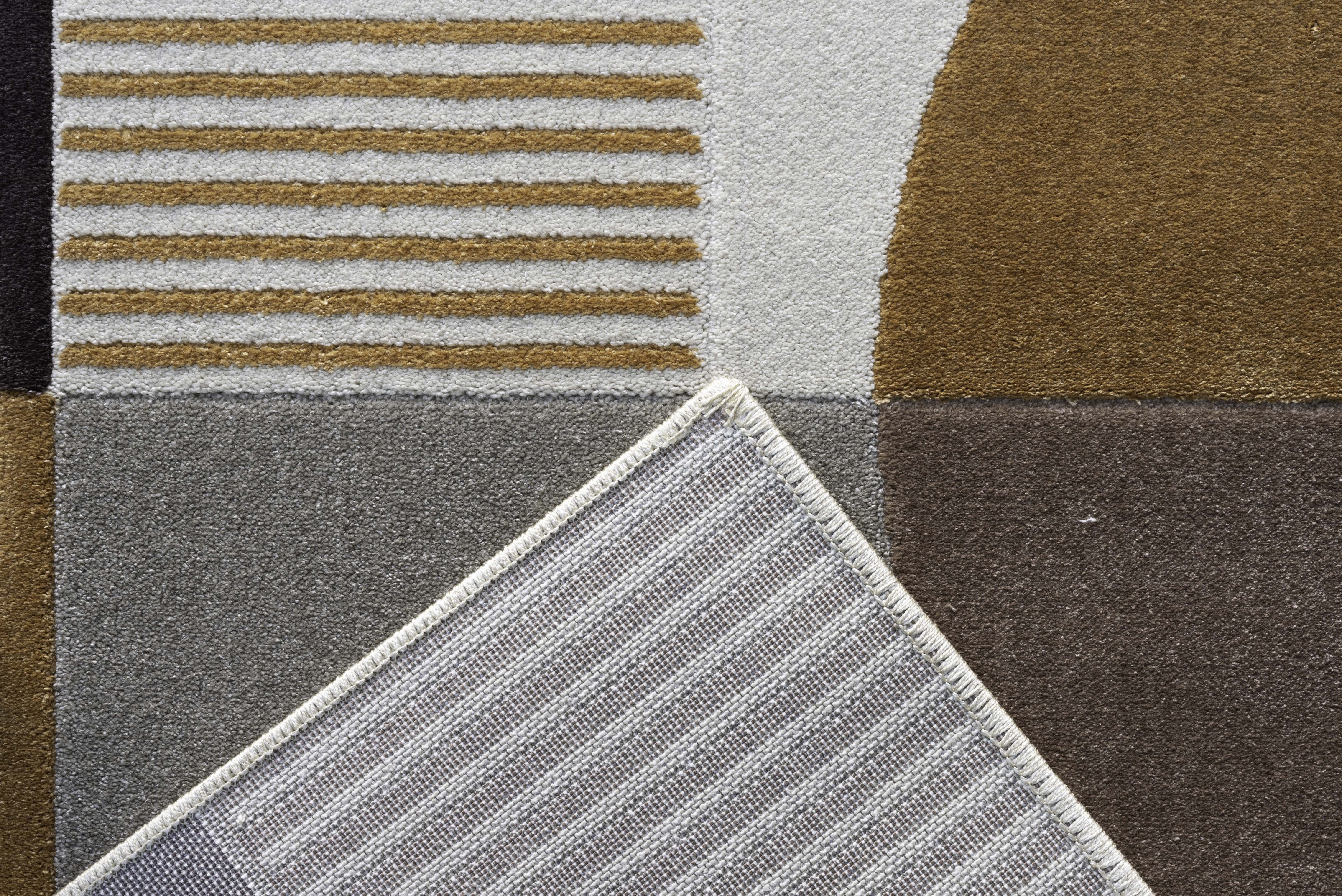 Webteppich, braun-weiß, 160x230 cm - Rilano