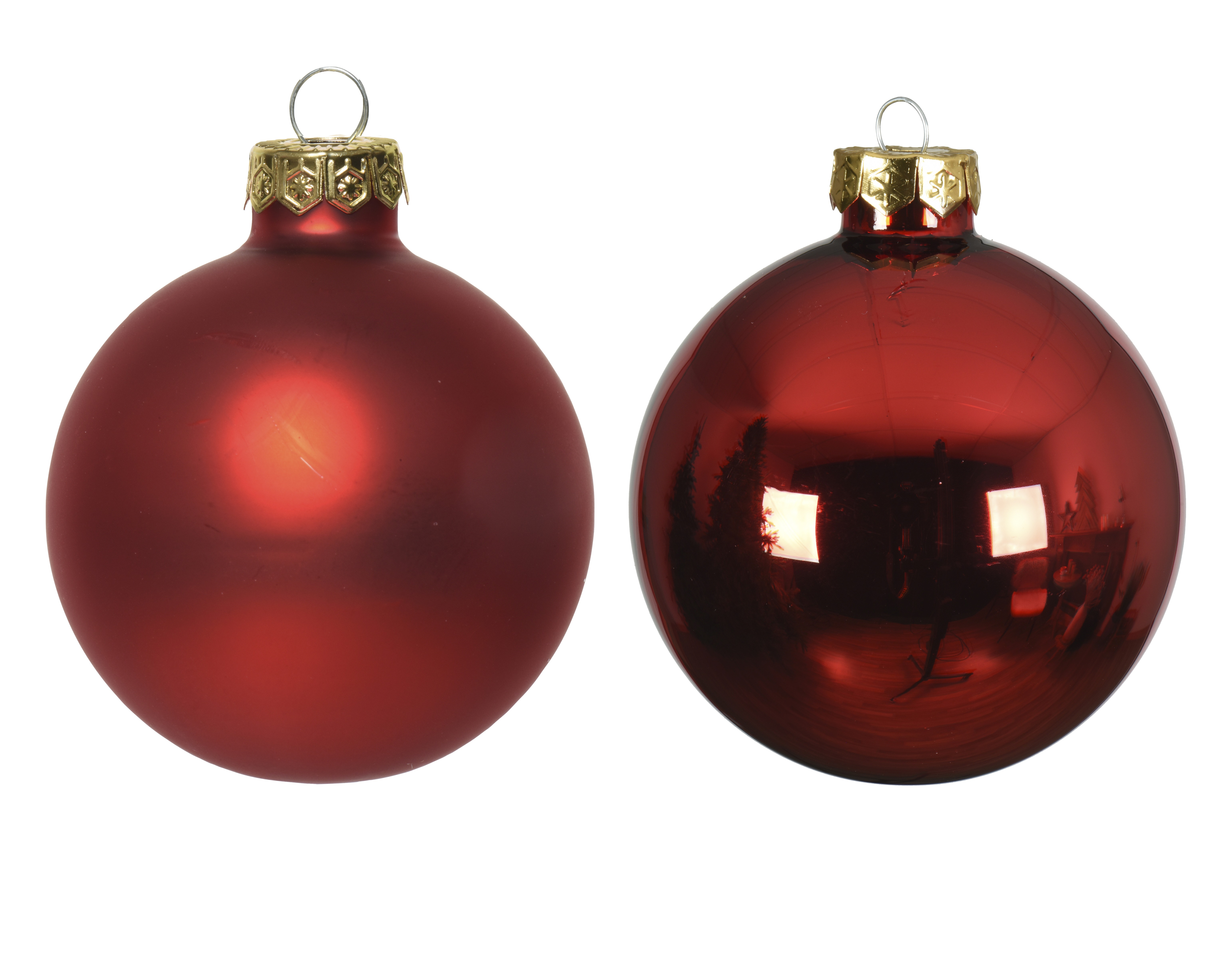 Kugelset 8-er - weihnachtsrot, Glas, Ø7cm