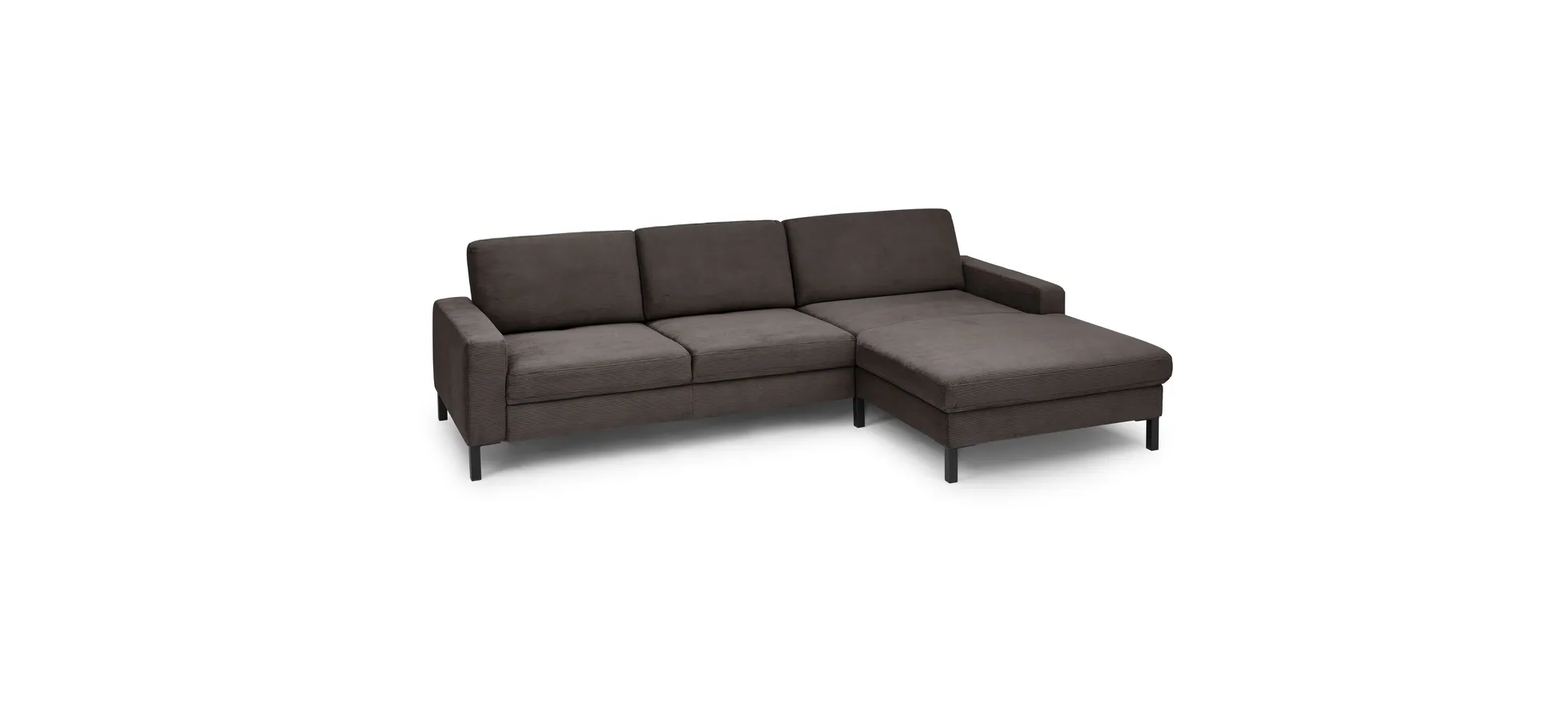  Ecksofa CALM MOVE 2.0 - 2,5-Sitzer mit Longchair rechts, Feincord, Mocca
