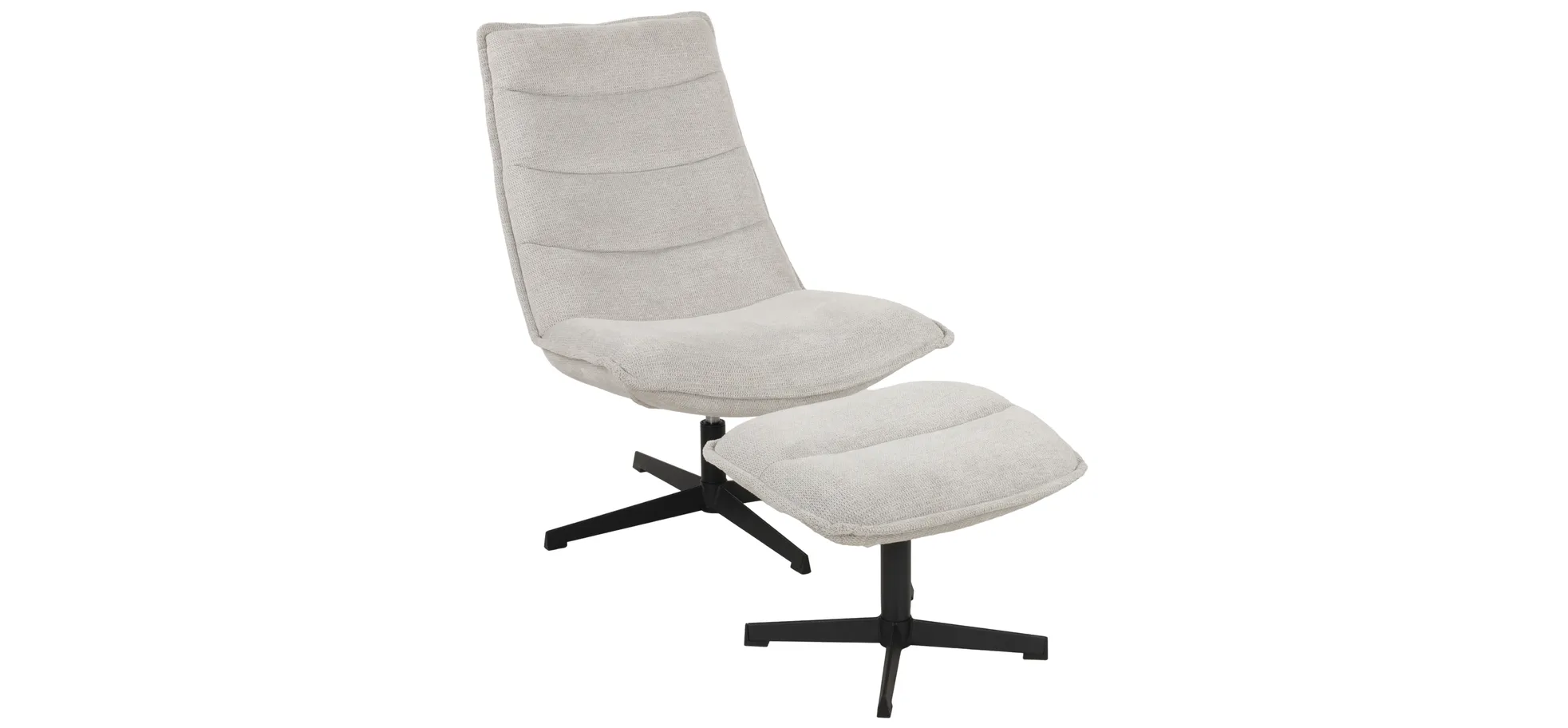 Relaxsessel mit Hocker, hellgrau - Danika