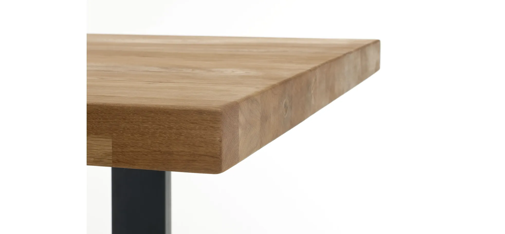 Esstisch - LB ca. 220x100 cm, Wildeiche massiv geölt, Schwarz