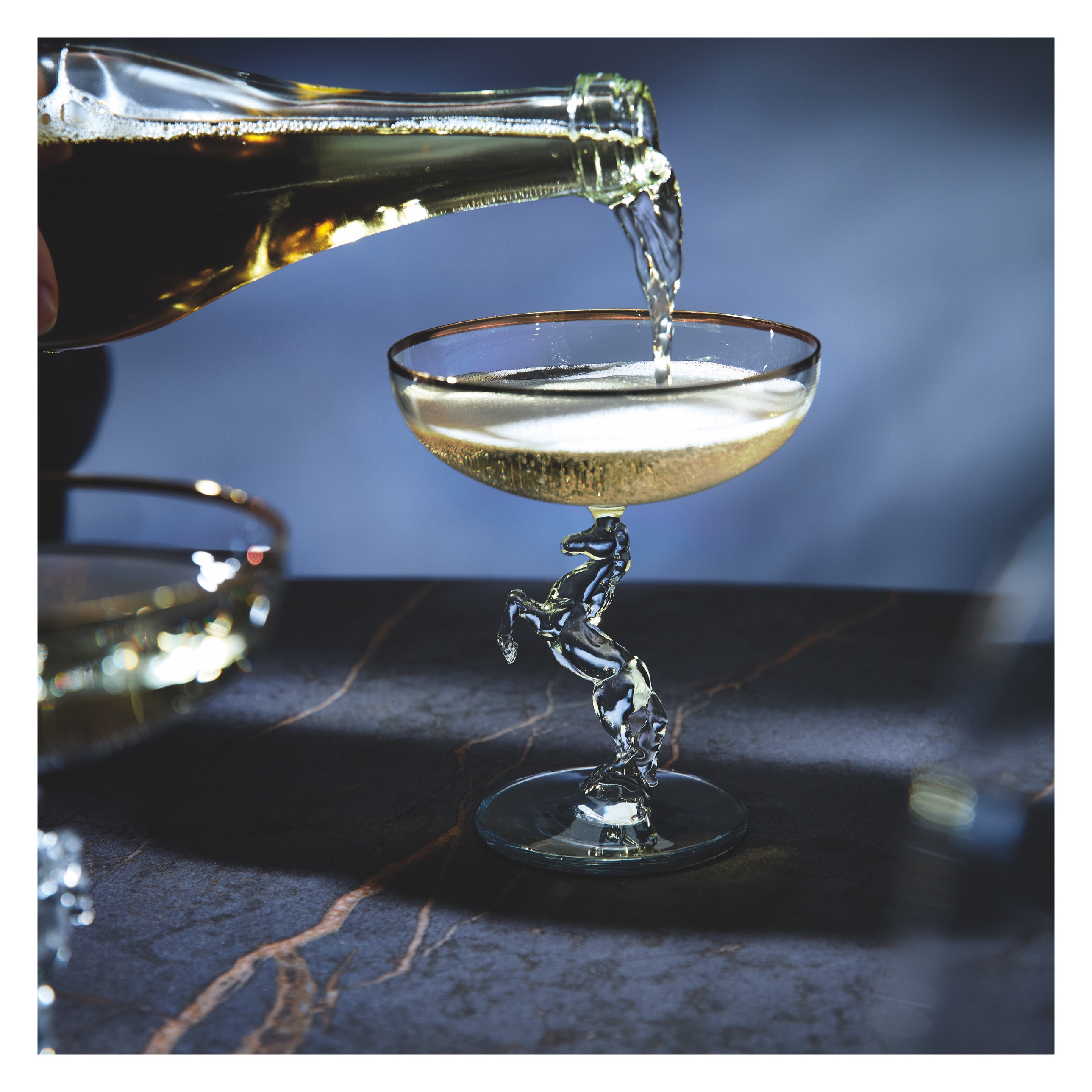 Ritzenhoff Champagnerglas Reitkristall - Bewegung Pferd