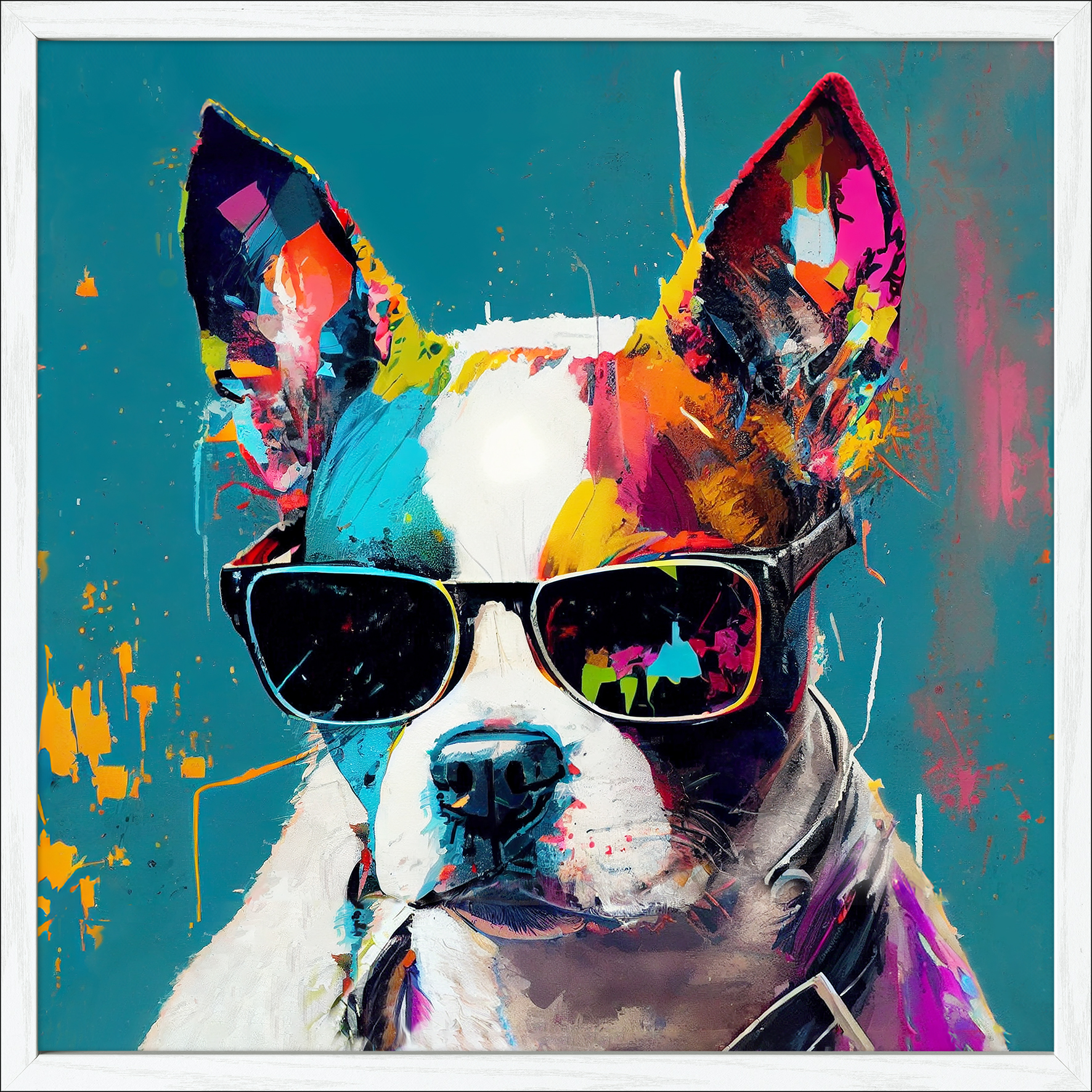 Bild Scandic Dog with sunglasses I - Framed-Art Slim Scandic