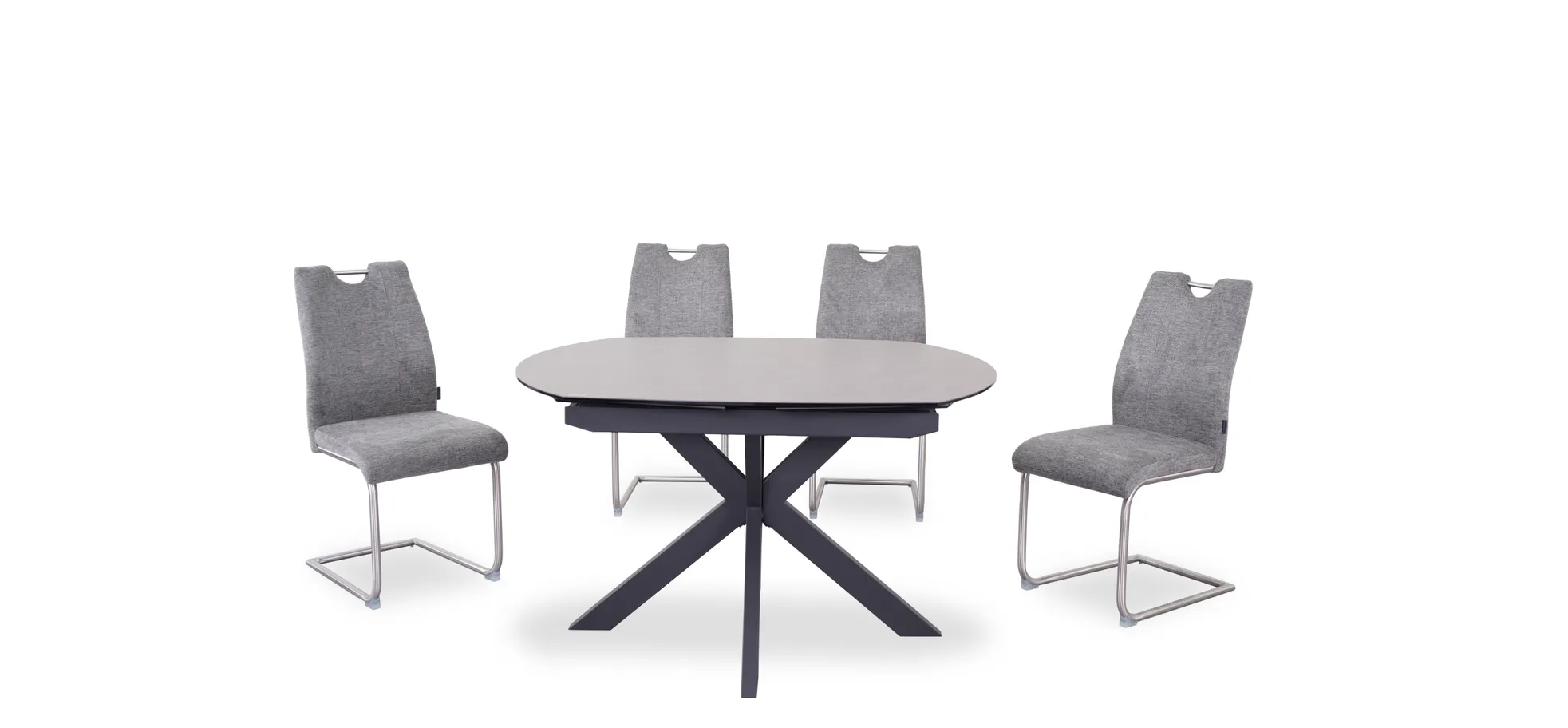 Esstisch, ausziehbar, Glaskeramik grau - Meggie