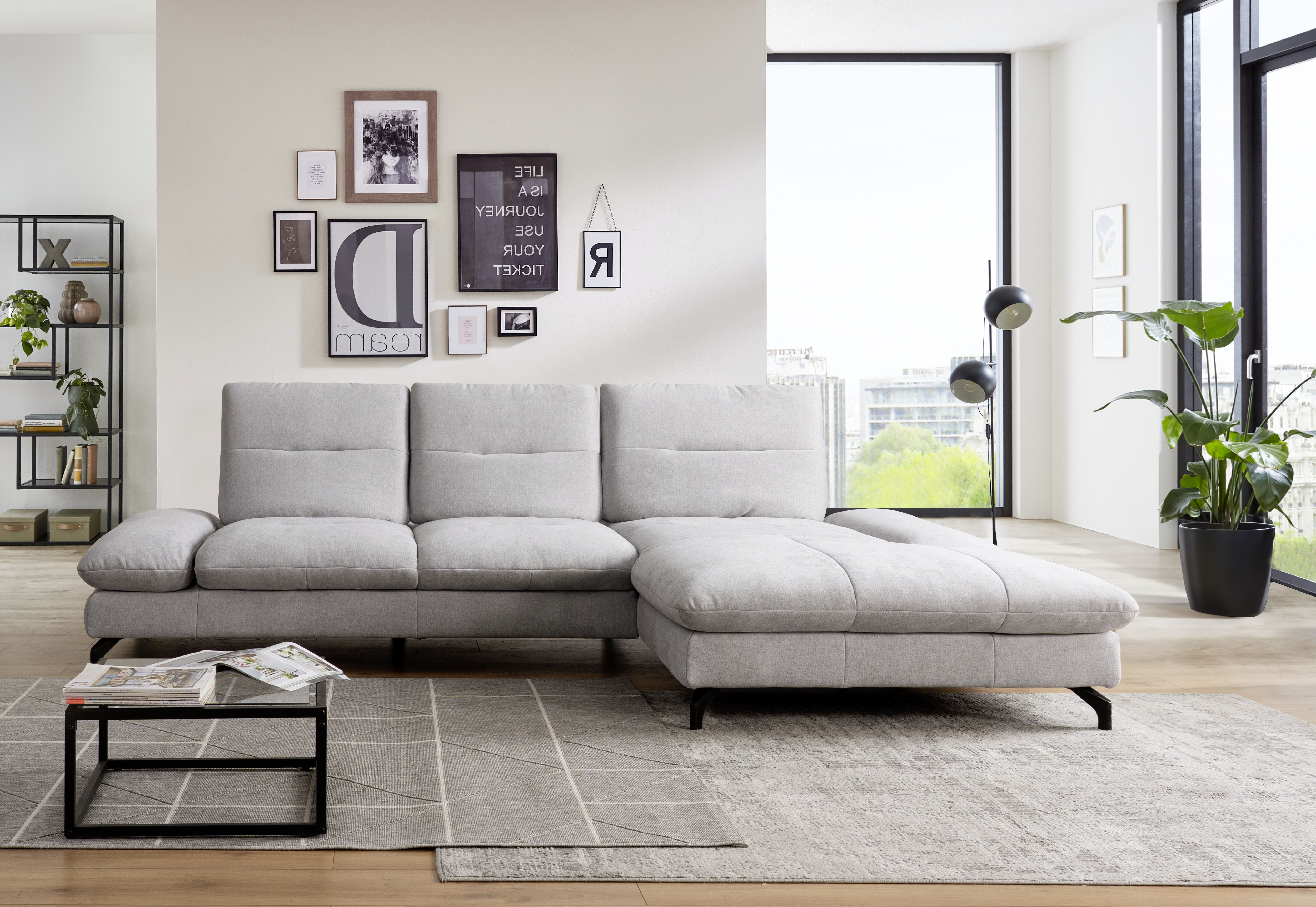 Ecksofa, silver - MyStyle 2107