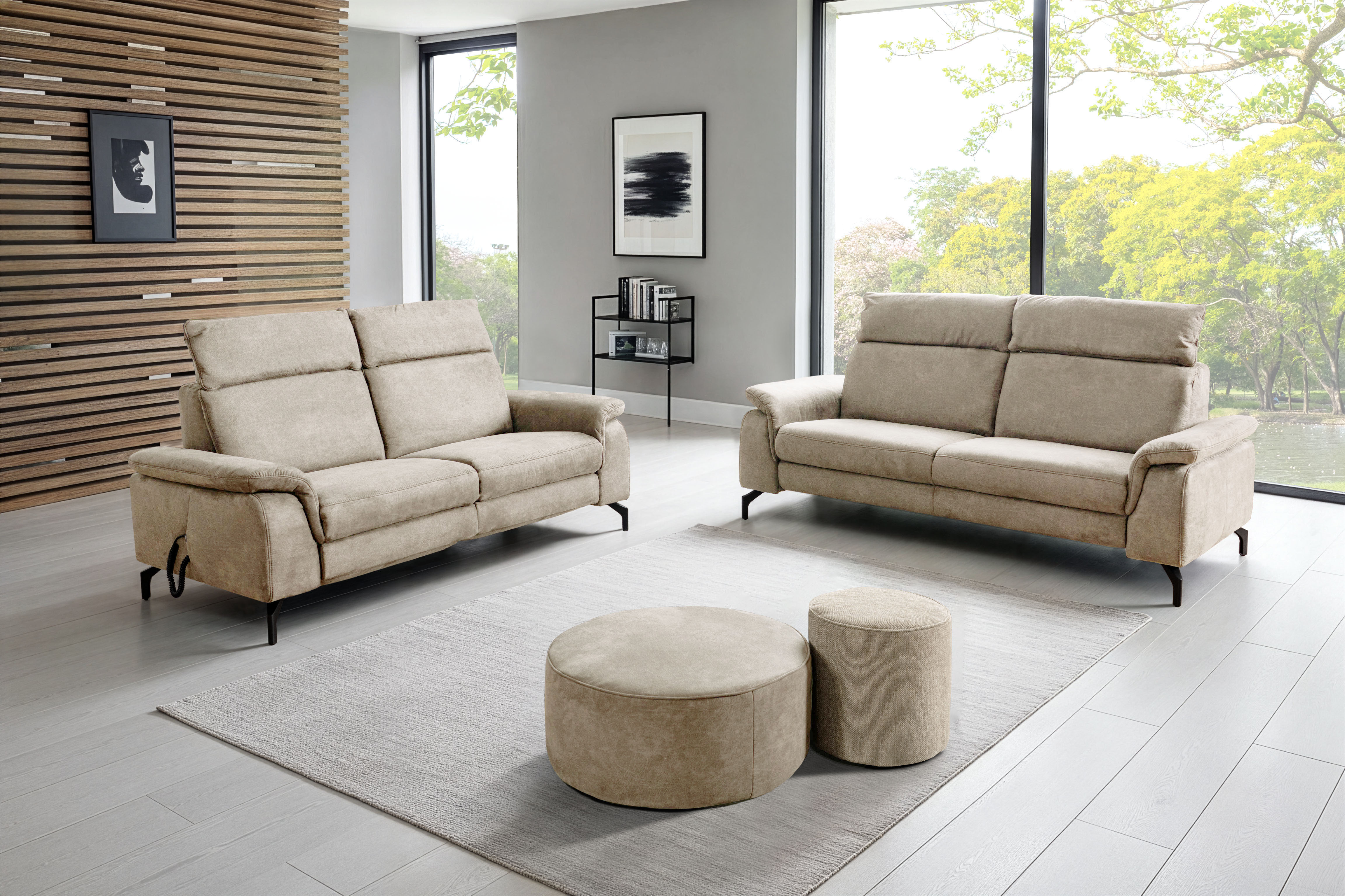 Polstergarnitur, beige - LS26 Apriliano
