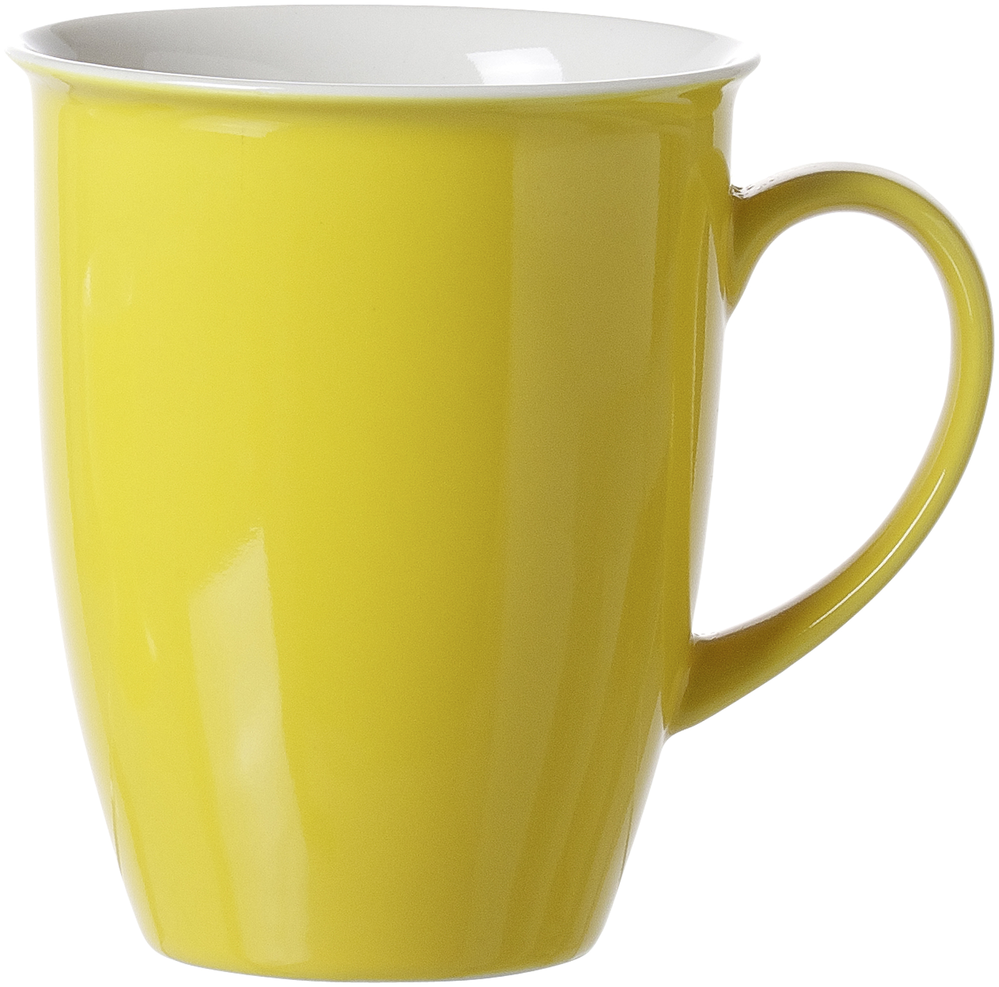 Henkelbecher Doppio Gelb 320 ml - Porzellan, spülmaschinenfest, konisch, gelb