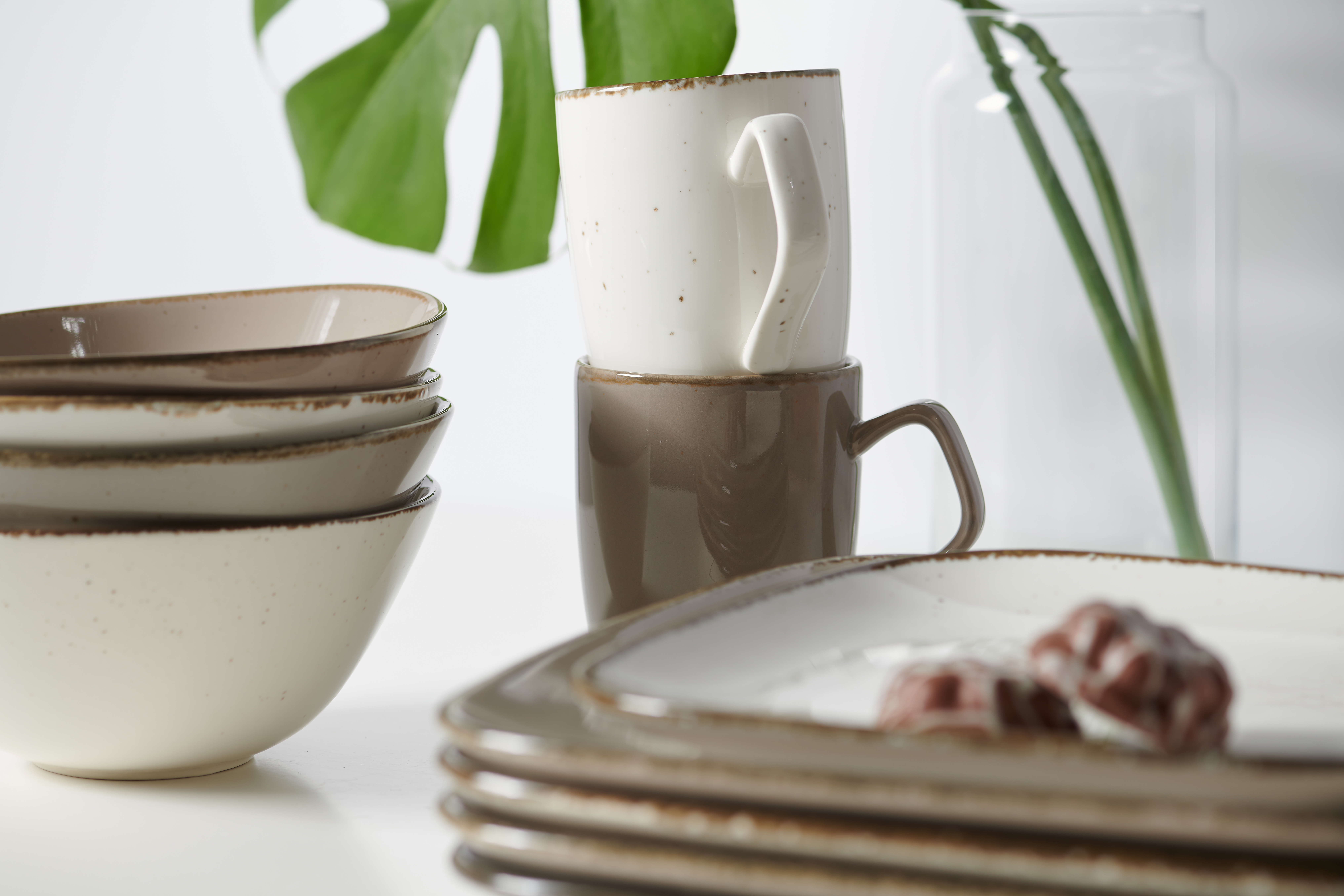 Platte Casa Creme 24 x 15,5 cm - Porzellan, spülmaschinenfest, rechteckig, beige