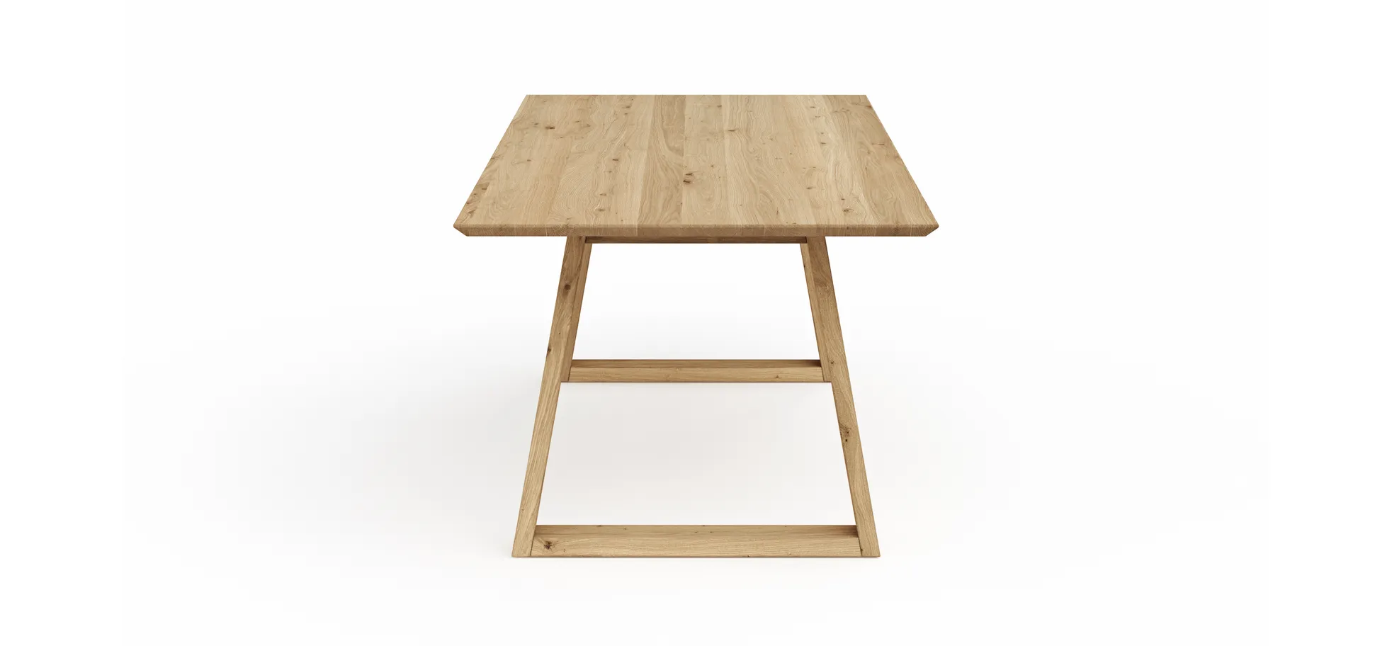 Esstisch Belfast - LB ca. 220x100 cm, Eiche massiv, Legno, Trapezgestell