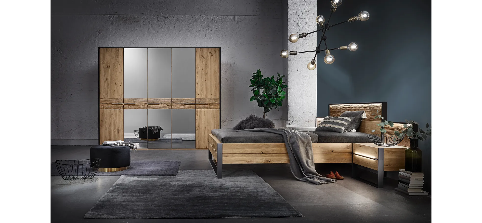 Schlafzimmer - Wildeiche massiv