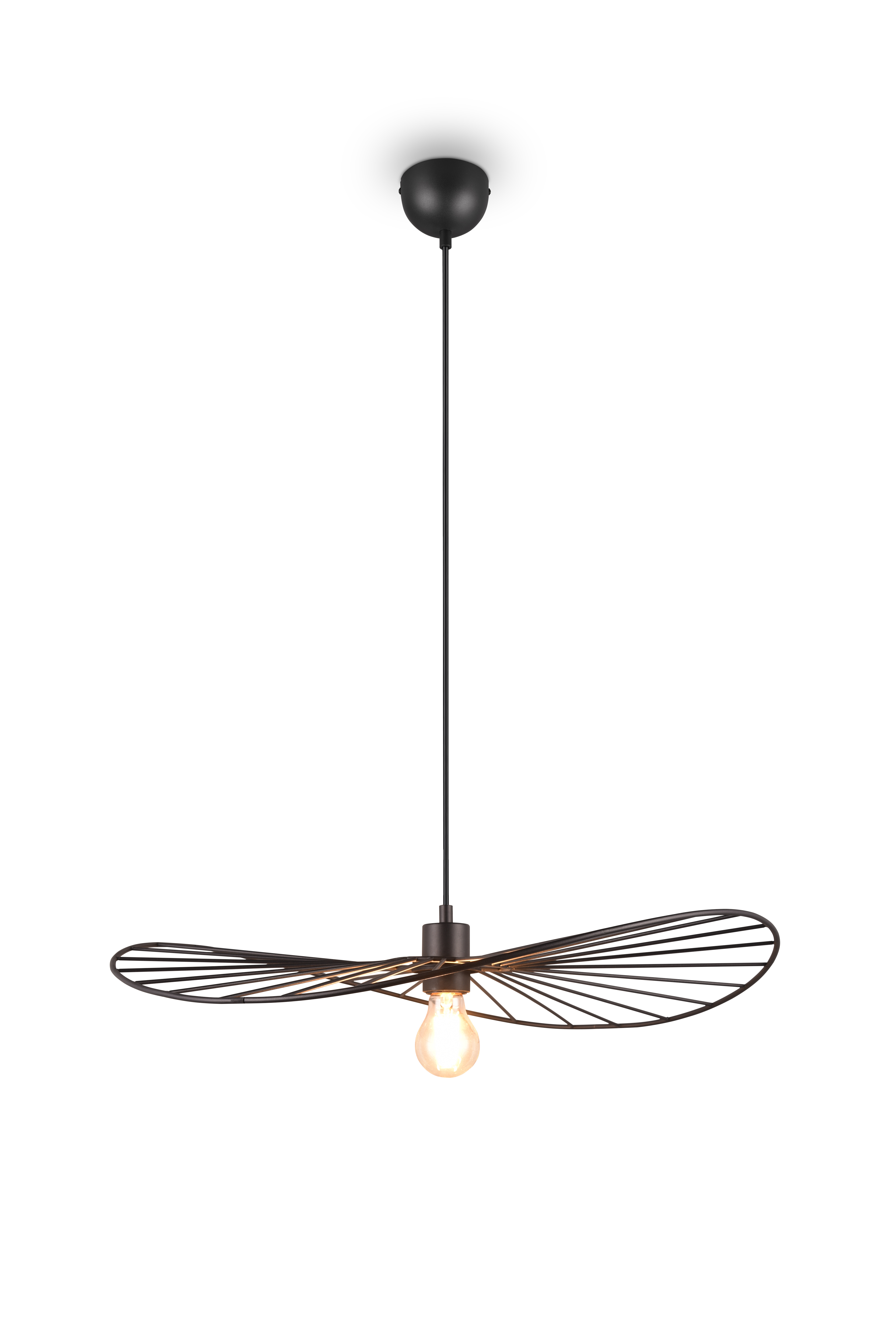 Pendelleuchte Chapeau - 1flg., Metall/schwarz matt, 150  x Ø ca. 60 cm