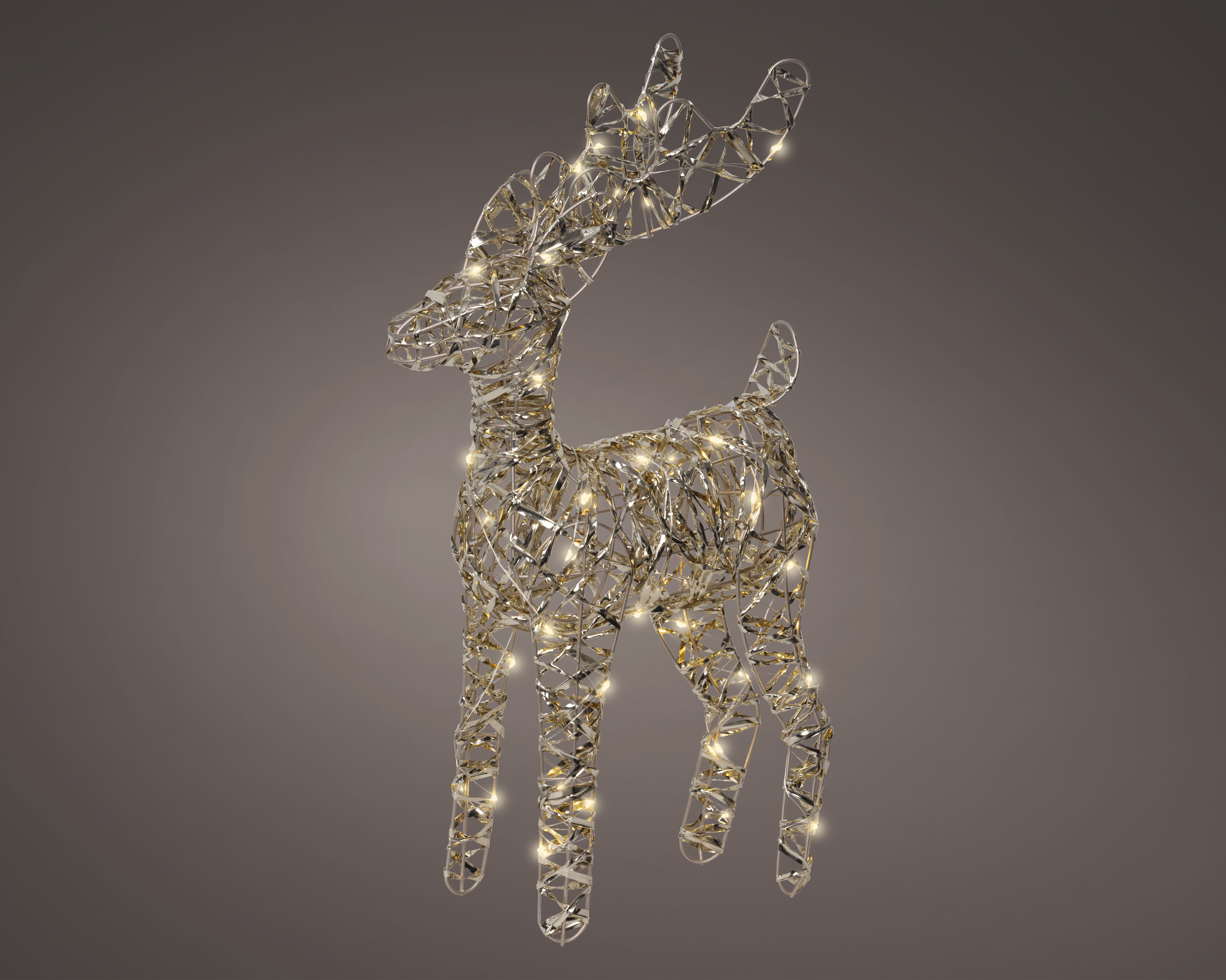 LED Rentier Metall - gold, L9.00-W25.00-H37.00cm-40L