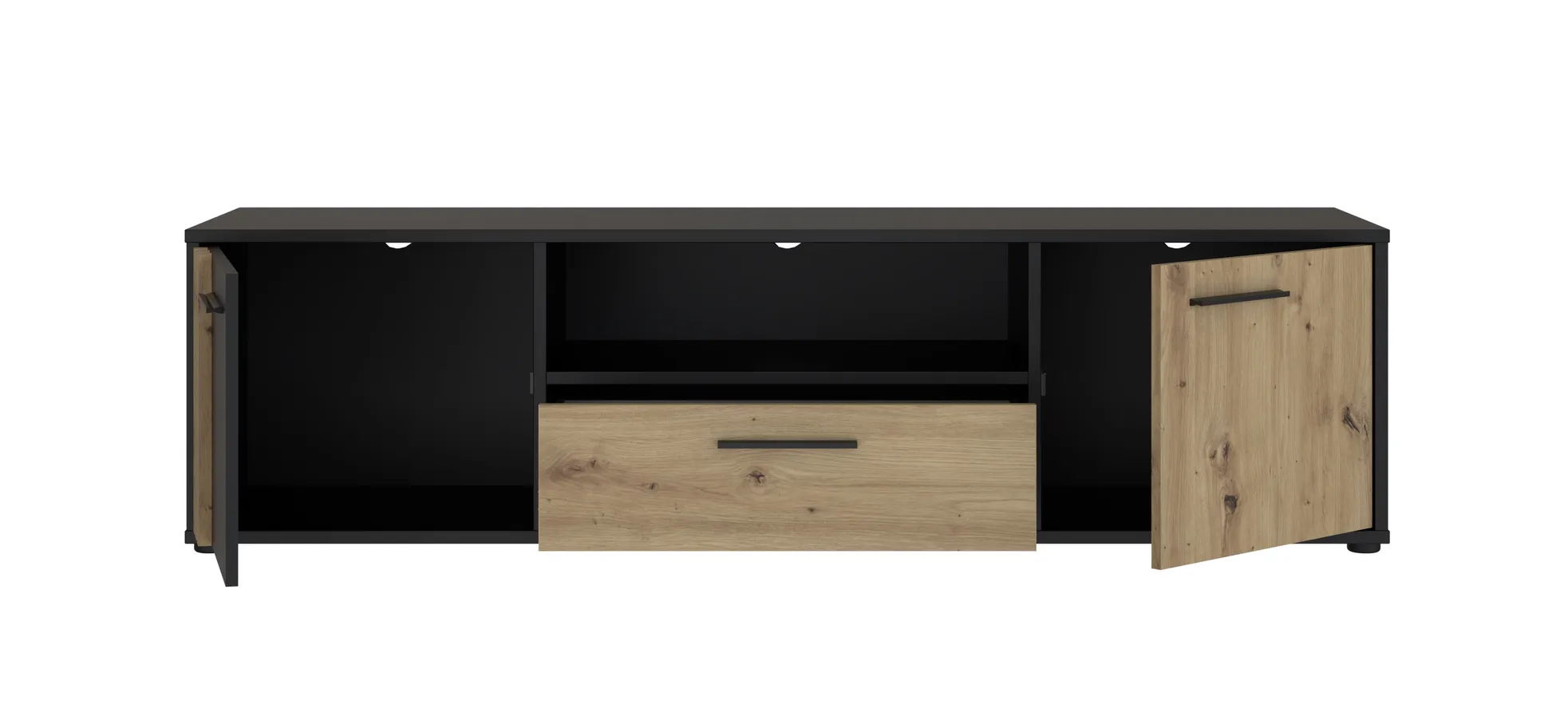 TV-Unterschrank, Black/Artisan Oak  - Floriss
