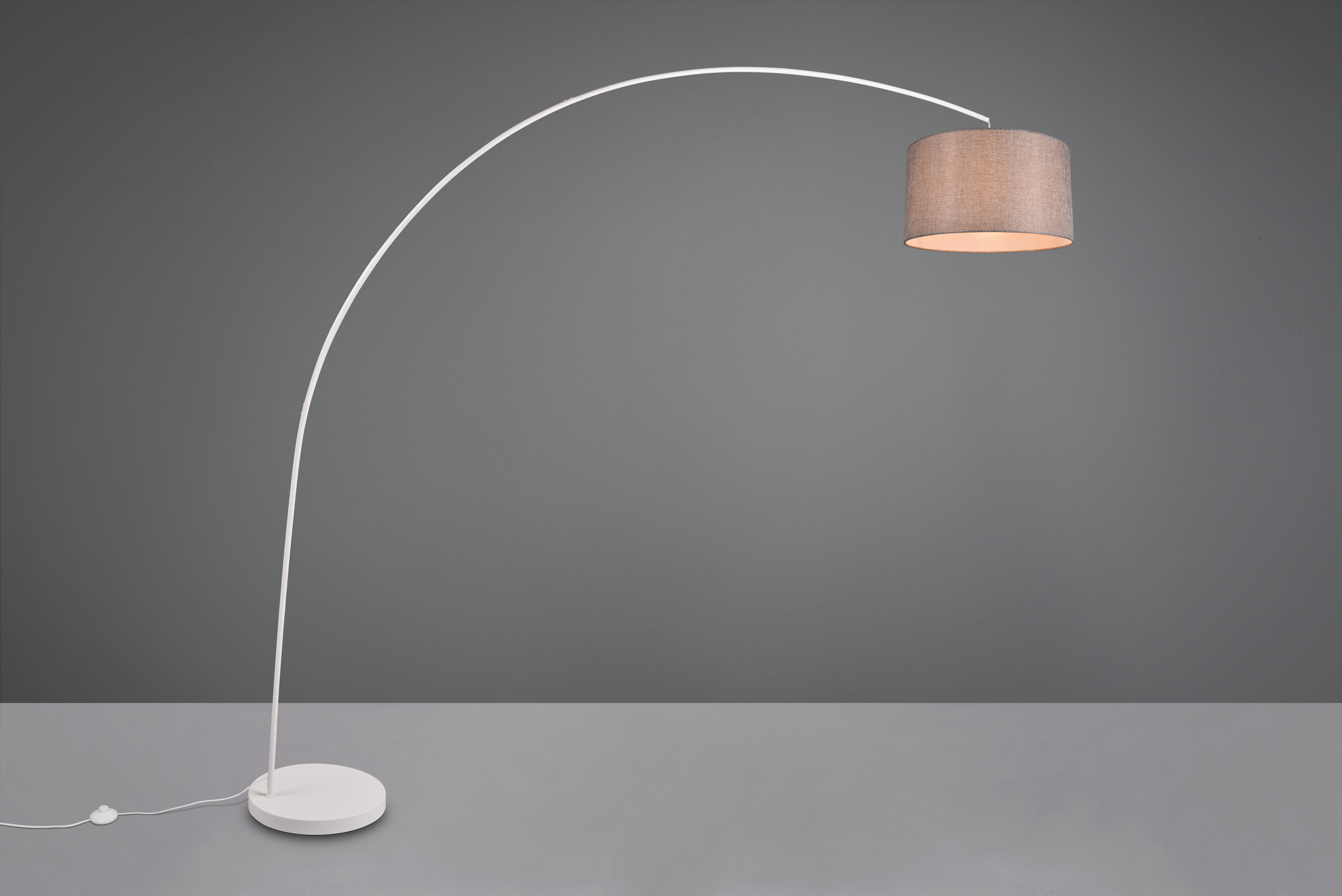 Stehleuchte MANSUR - 1flg., Metall/weiß matt,200x210xØ45 cm