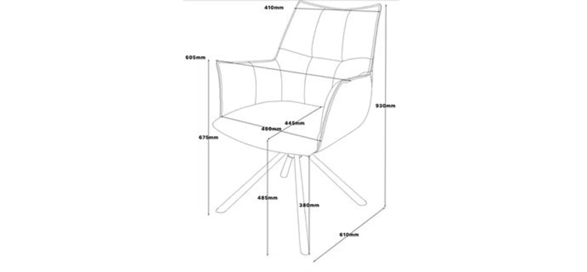 Armlehnstuhl, Stoff schwarz, drehbar - Makana