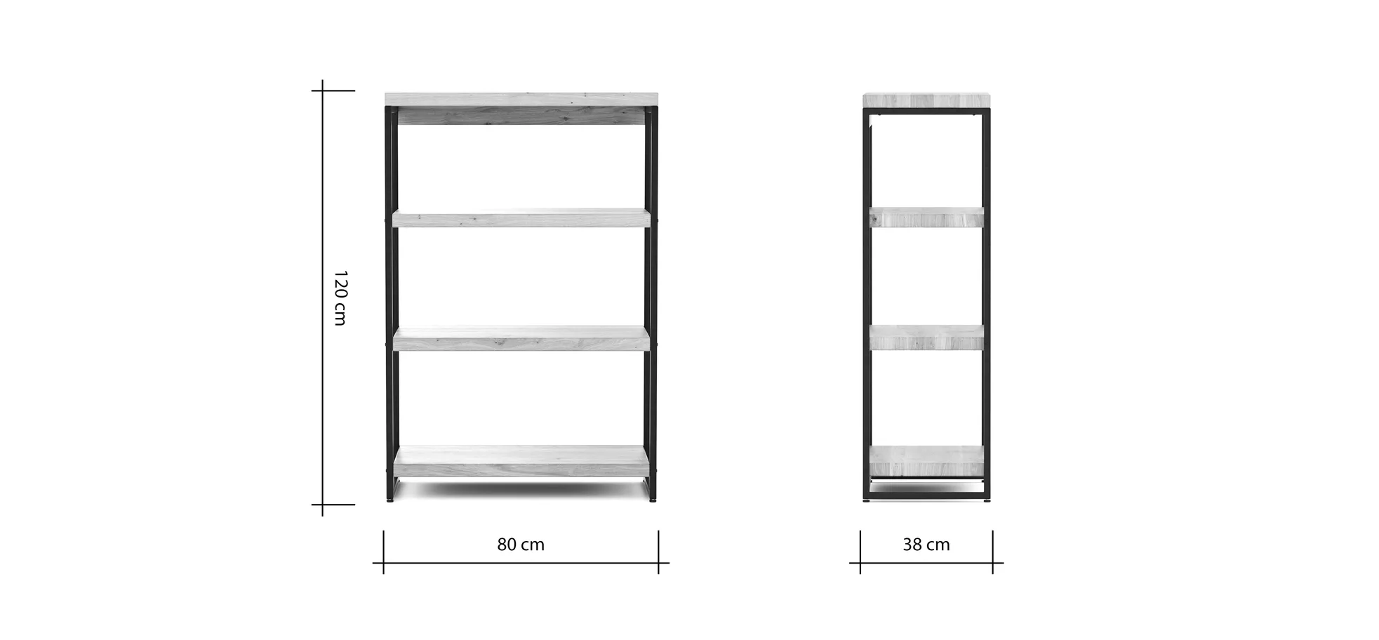 Regal Farmingdale - Eiche massiv, legno