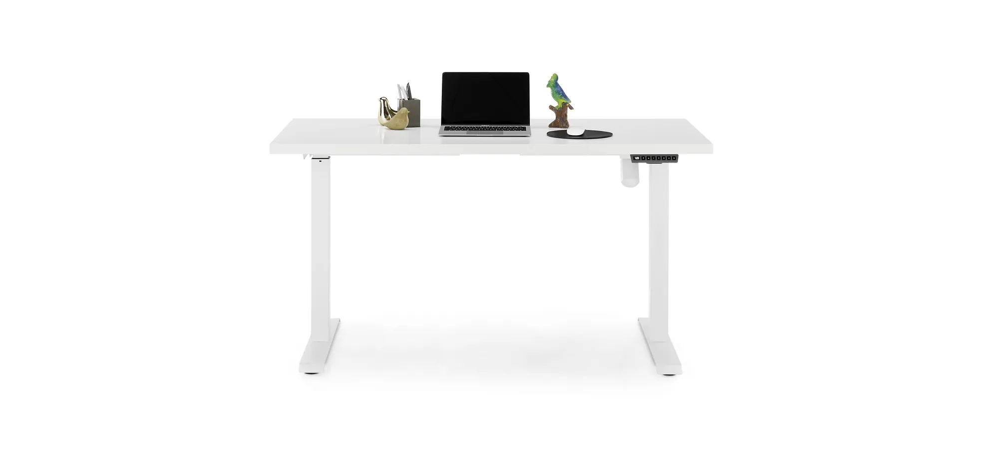 Schreibtisch - höhenverstellbar, LB ca. 140x70 cm, Weiß