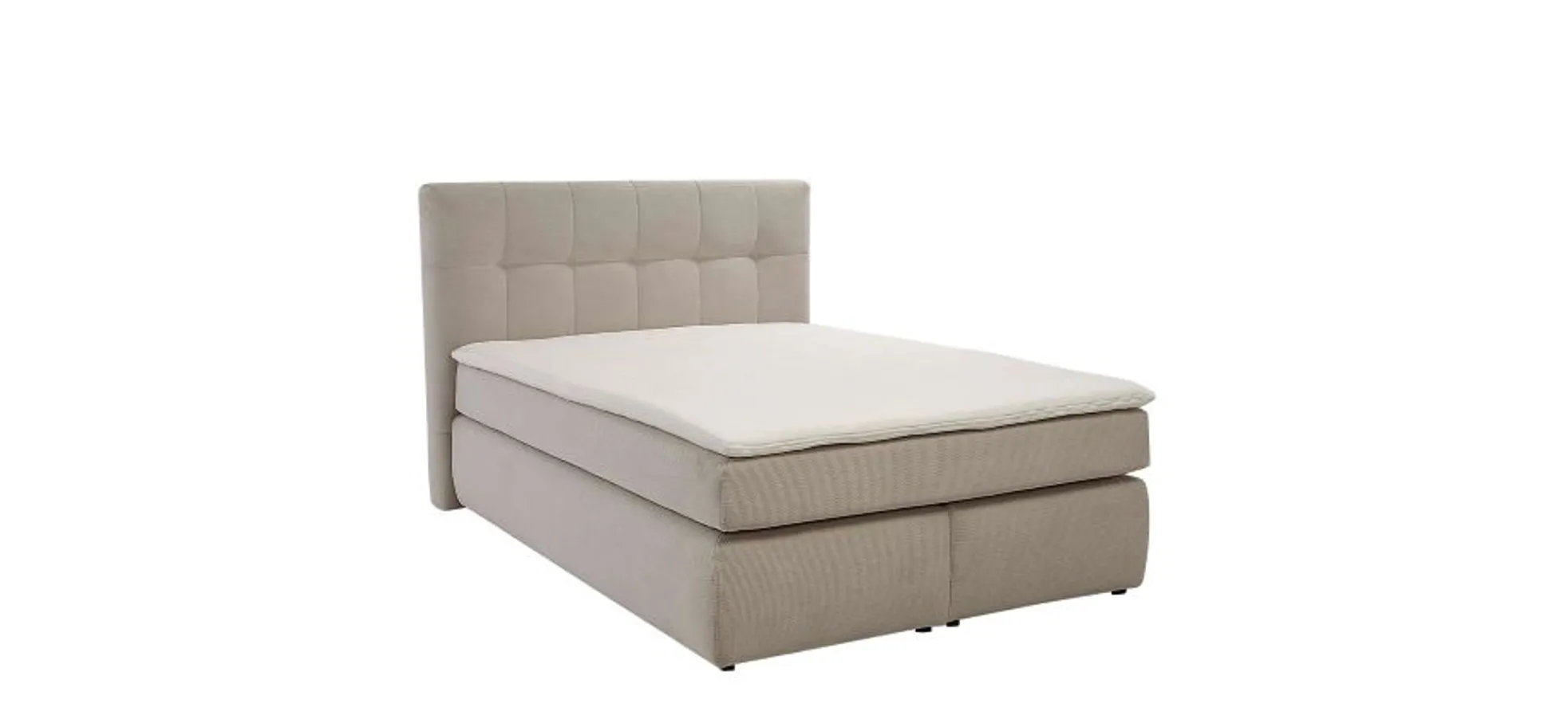 Boxspringbett, Feincord beige, 140x200 cm - Janah