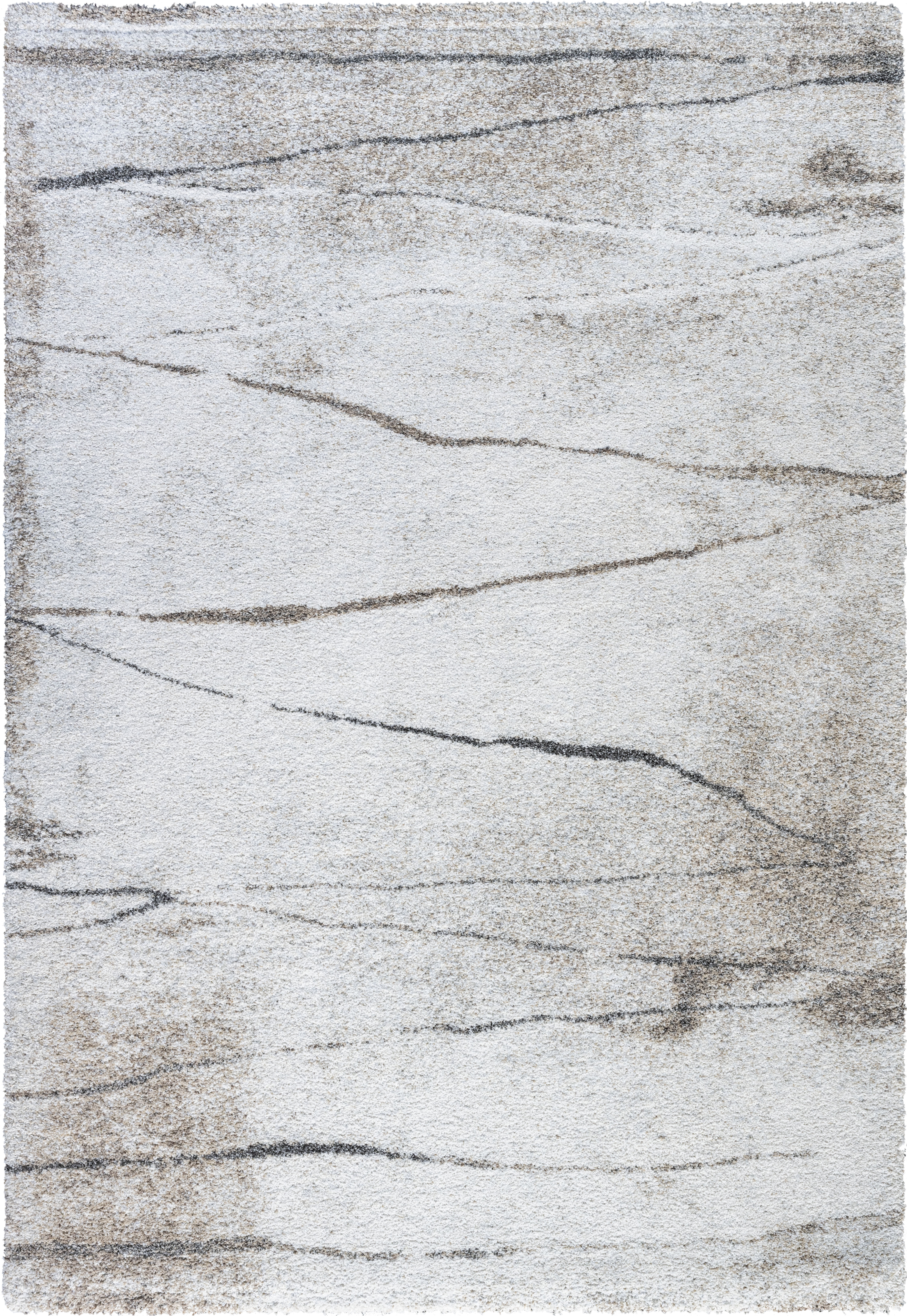 Webteppich, weiß-braun-grau, 80x150 cm - Rehari