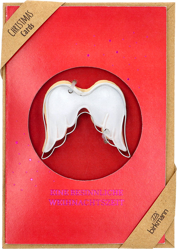 Grußkarte Flügel - 11,5x17cm, mit Ausstechform