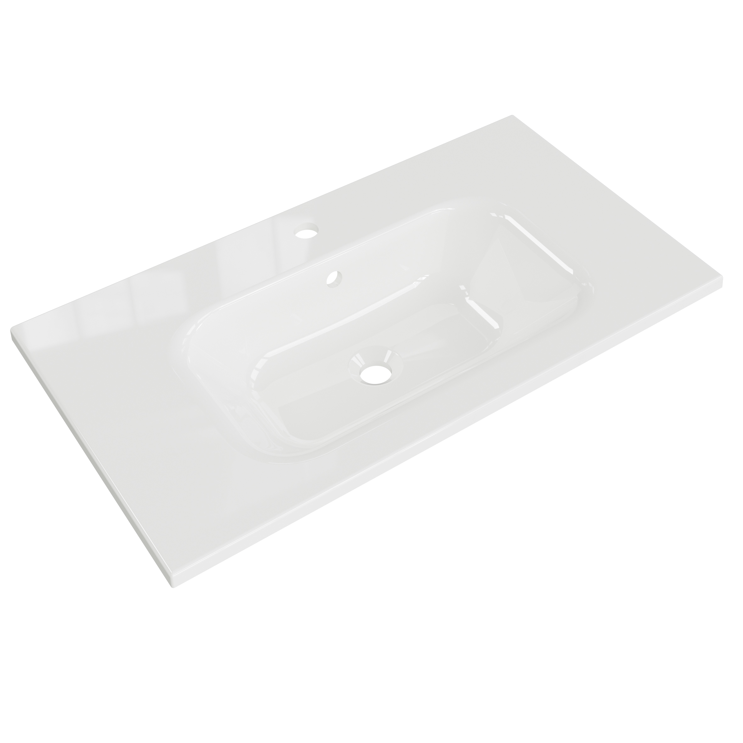 Mineralmarmorwaschtisch, weiss, Überlauf - QUICKSET - 393