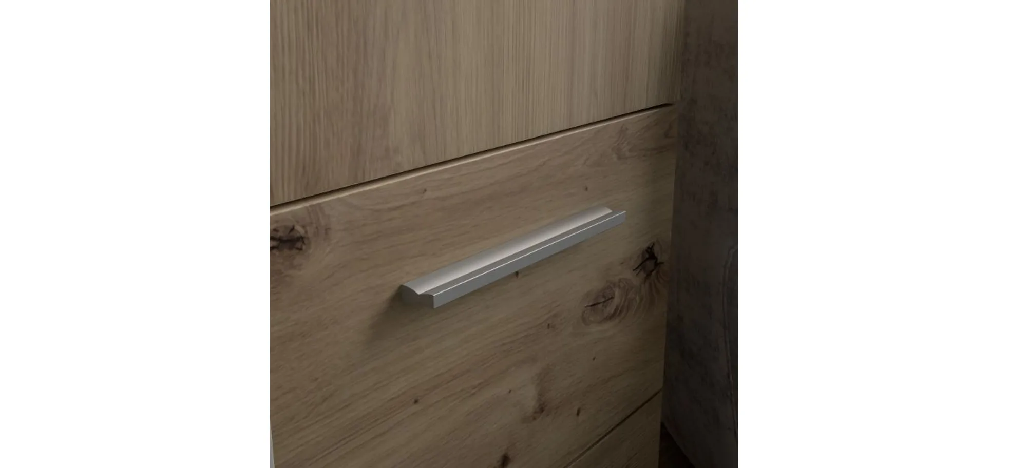 Schwebe-/Drehtürenschrank FENNA - B. ca. 200 cm, Eiche Dekor, Weiß
