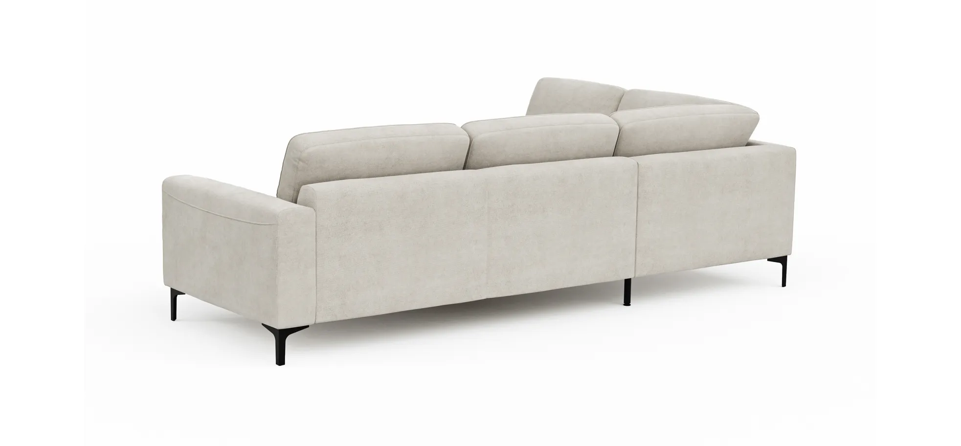 Ecksofa Oviedo - 2,5-Sitzer mit Ecke rechts, Stoff, Natur