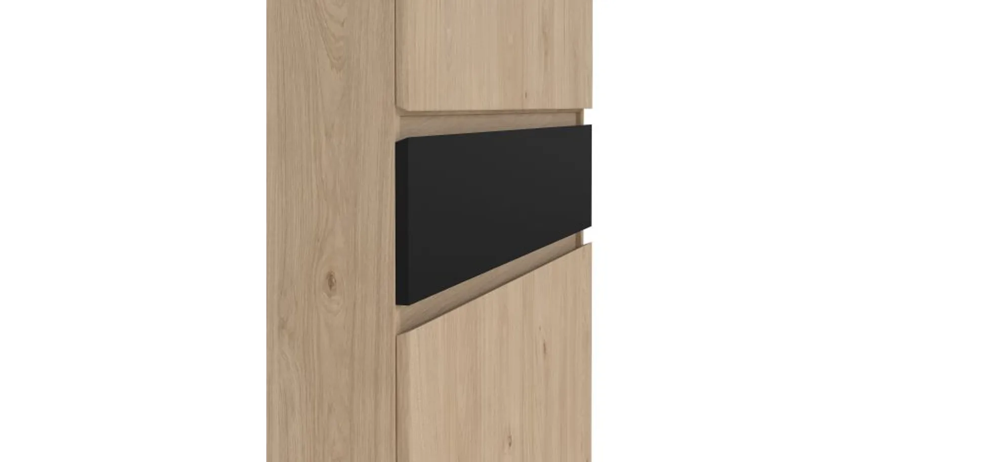 Schuhschrank - B ca. 81 cm, Jackson Hickory Nachbildung, Schwarz