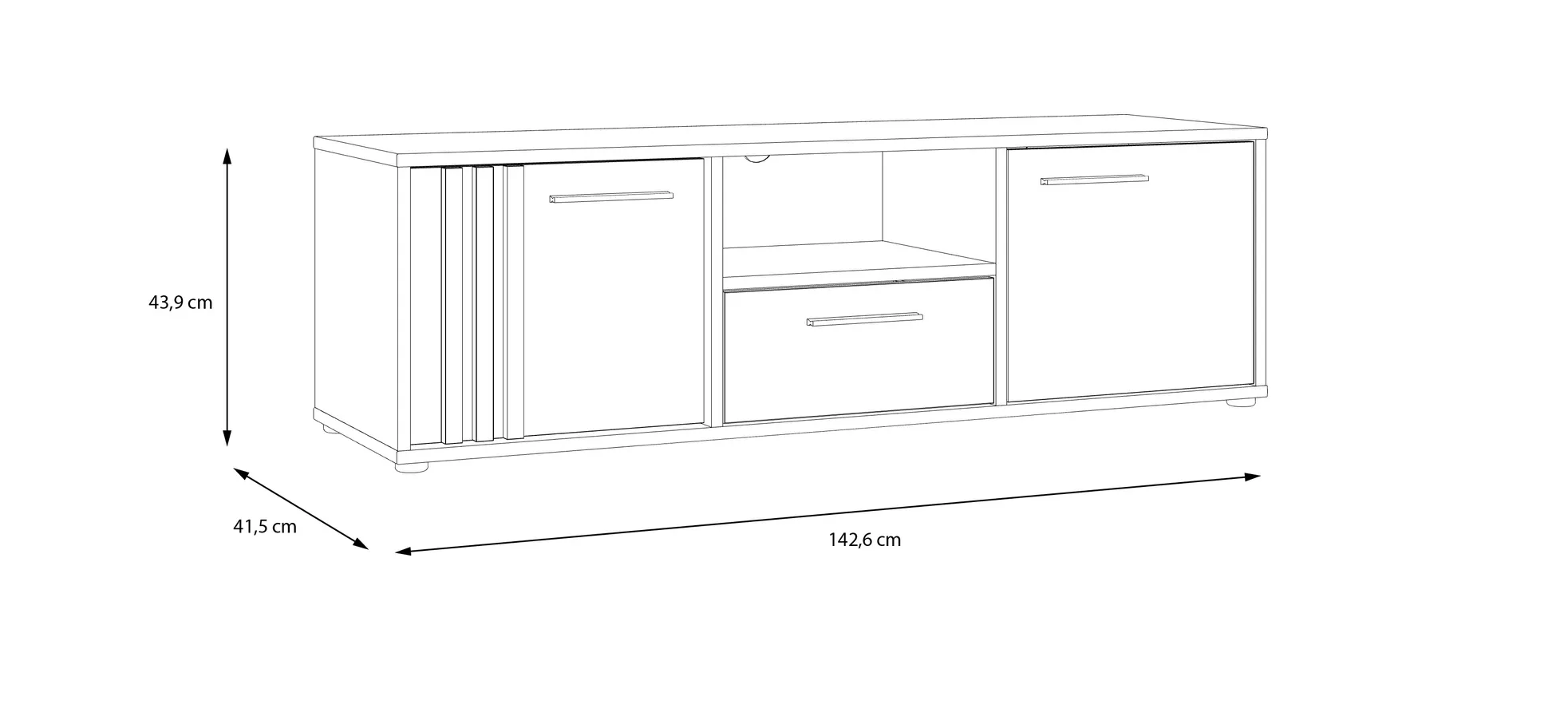 TV-Unterschrank, Black/Artisan Oak  - Floriss