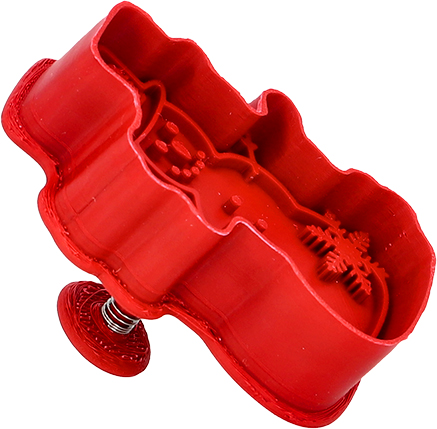 Kunststoff-Ausstechform Schneemann - mit Auswerfer, rot