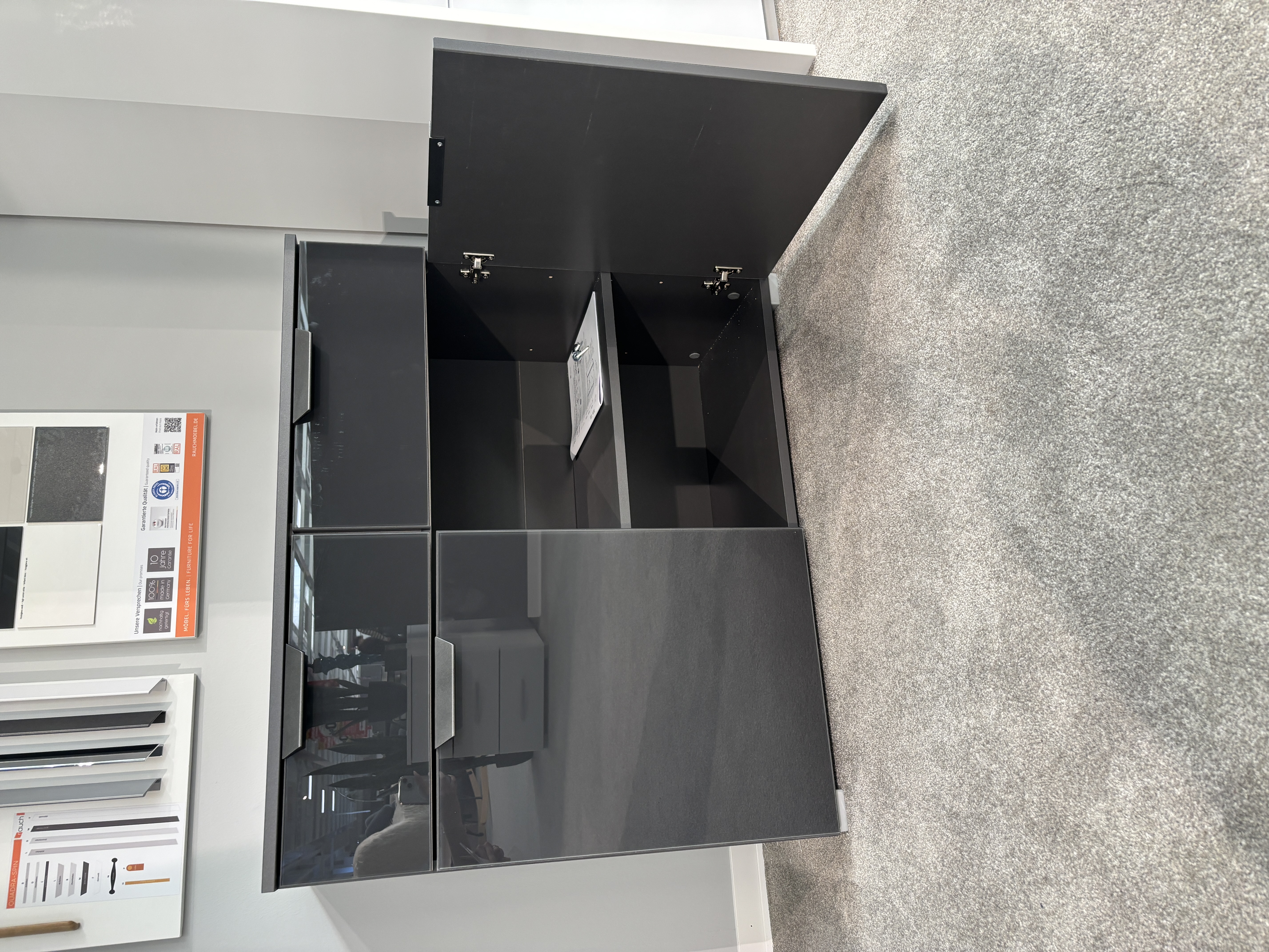 Kommode, grau metallic, Basaltglas - Romed Kommoden