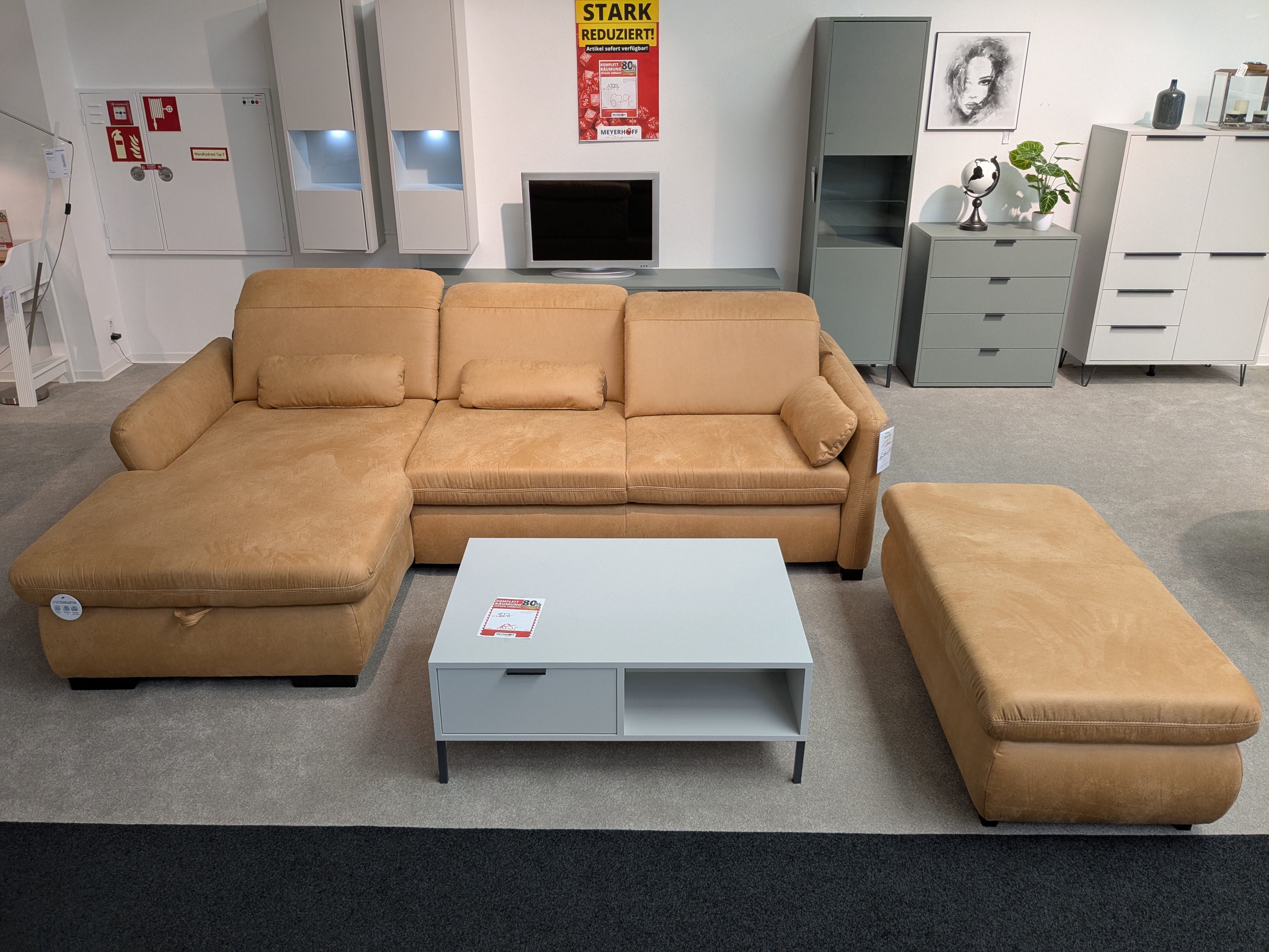 Ecksofa Multi-Komfort, Stoff honey - Multi-Komfort 23064