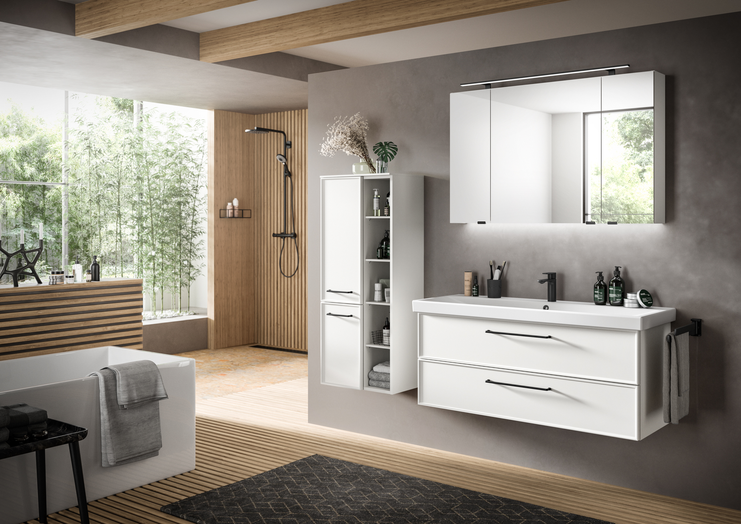 Badkombi, Weiß matt  - 7300