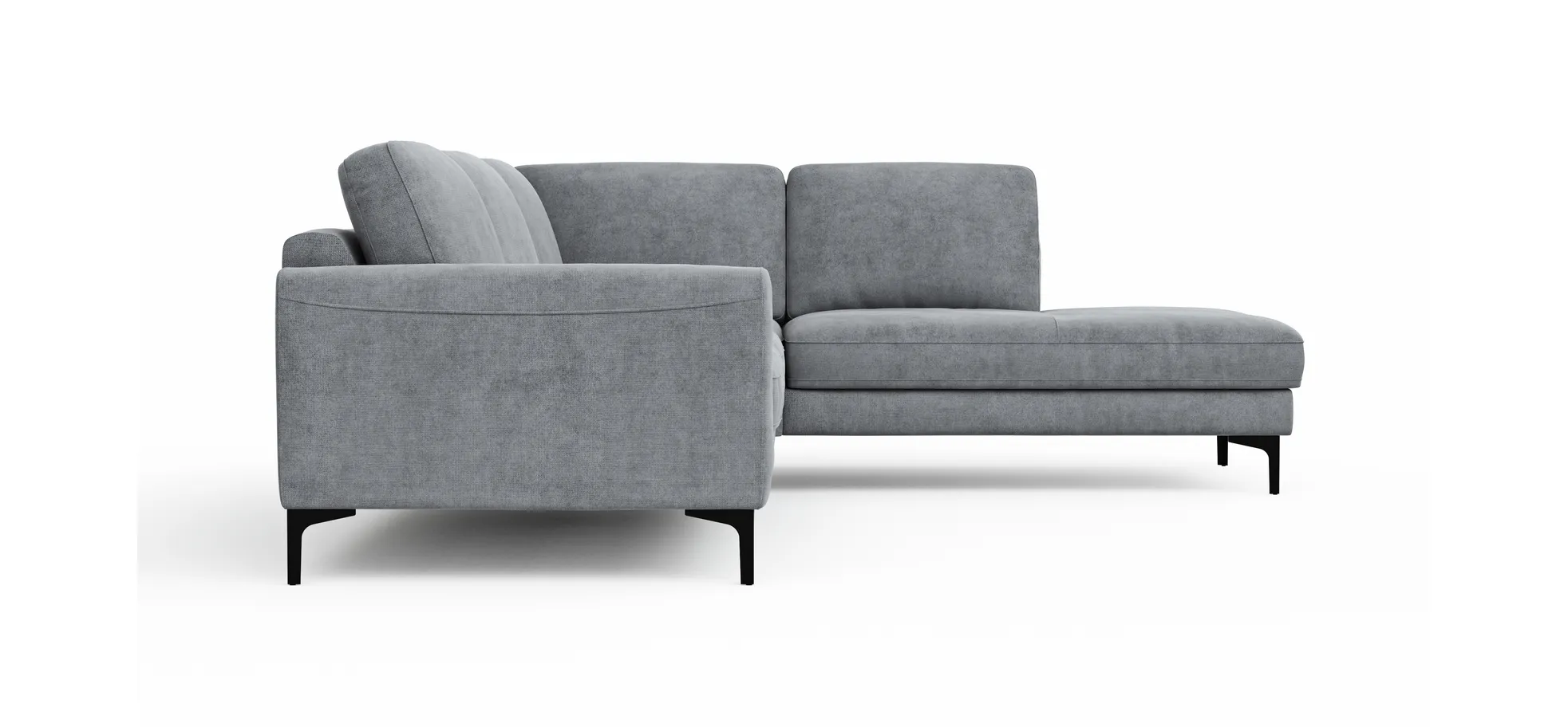 Ecksofa Oviedo - Ecke links mit 2,5-Sitzer, Stoff, Grau