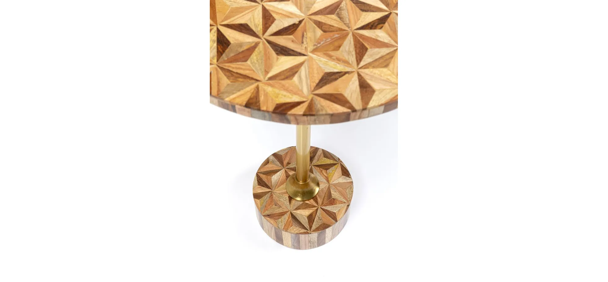 Beistelltisch- DH ca. 40x50 cm, Braun, Stahl, Gold