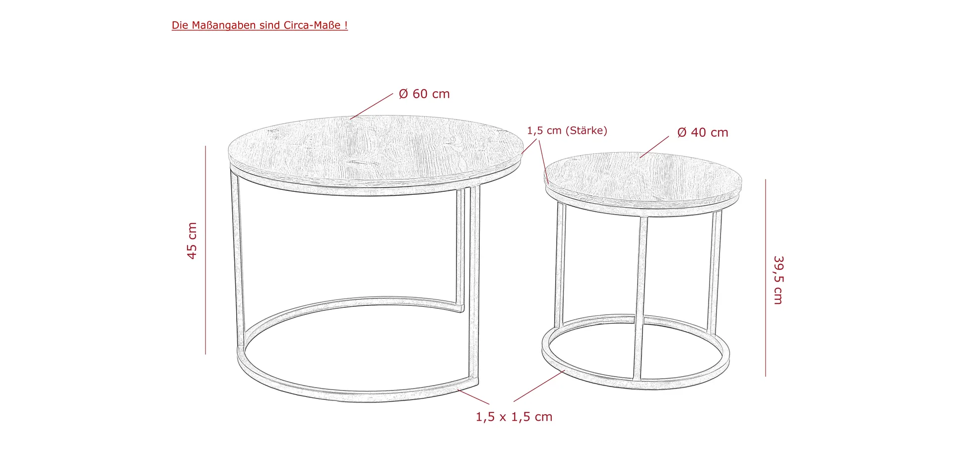 Couchtisch, 2-er Set, Artisan Eiche - MyStyle 1033