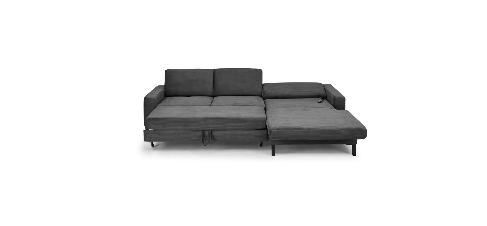  Ecksofa CALM MOVE 2.0 - 2,5-Sitzer mit Longchair rechts, Schlaffunktion, Feincord, Anthrazit