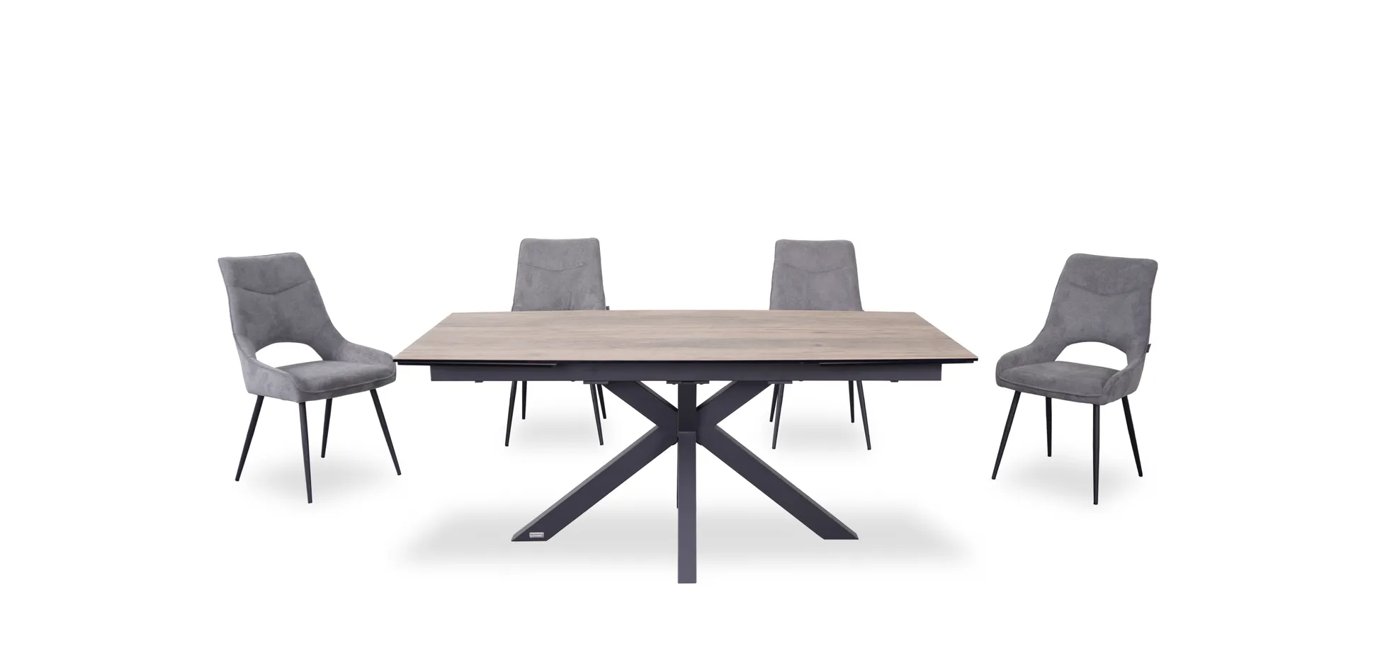 Esstisch, ausziehbar, Glaskeramik hellbraun - Melania