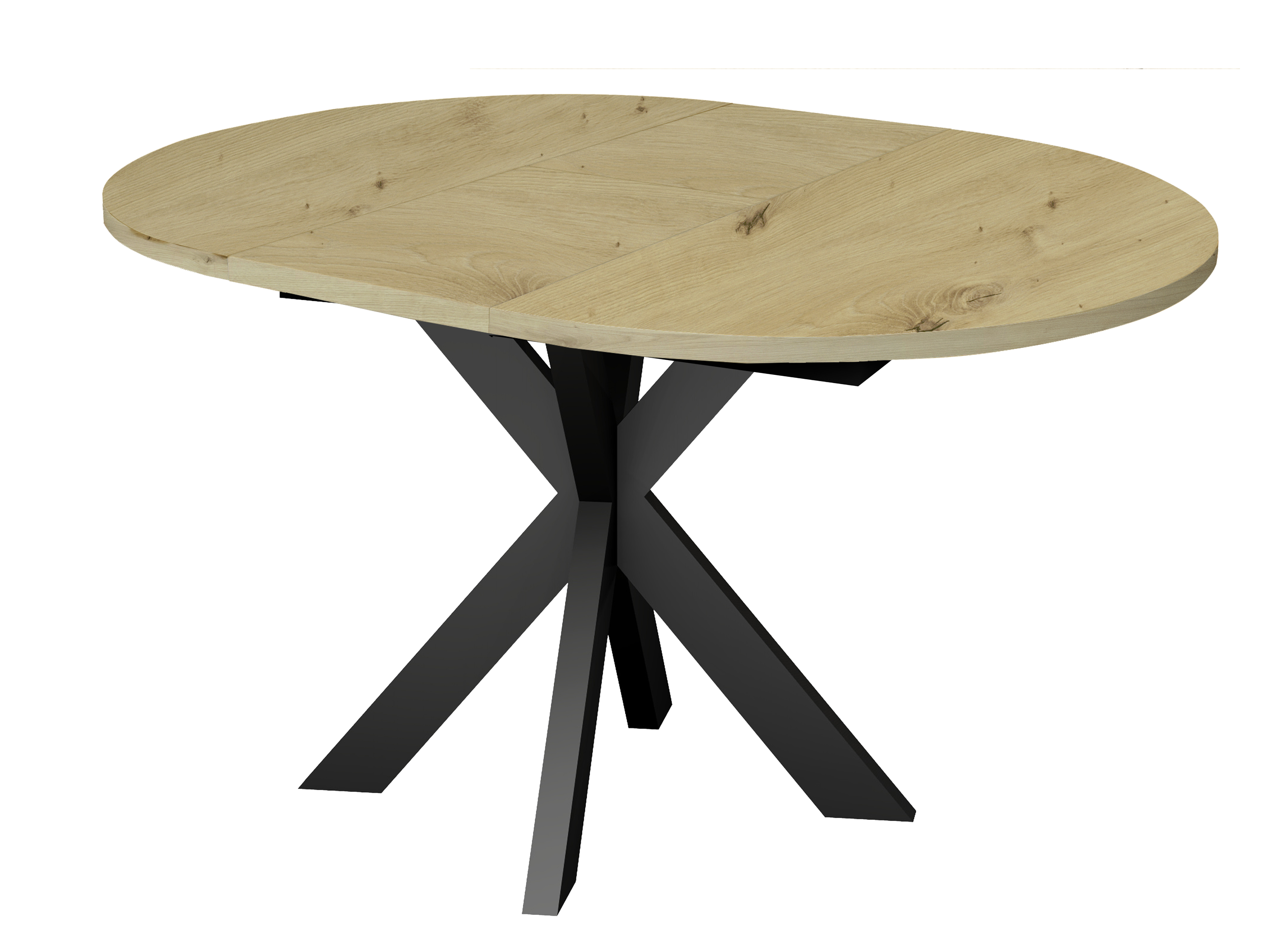 Esstisch, rund, asteiche Dekor, ausziehbar - Multi-TS