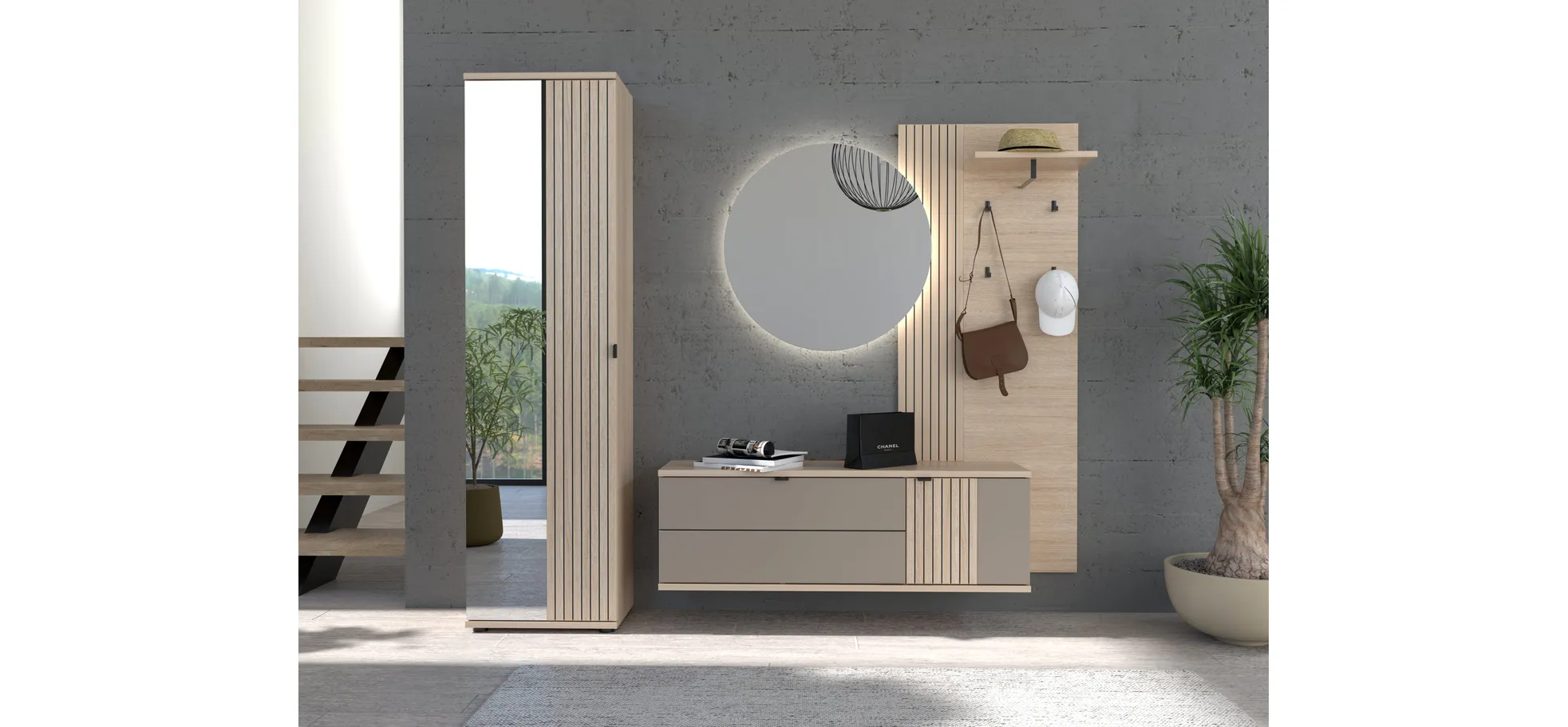 Hängeschuhschrank, Riva Eiche Nachbildung - Ilian