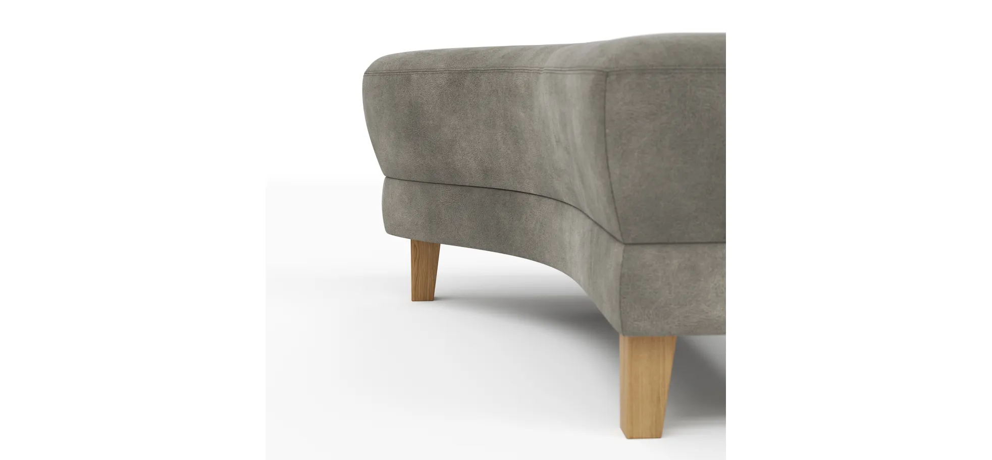 Hocker Stamford - gebogen, Links, LB ca. 89x65 cm, Stoff, Anthrazit
