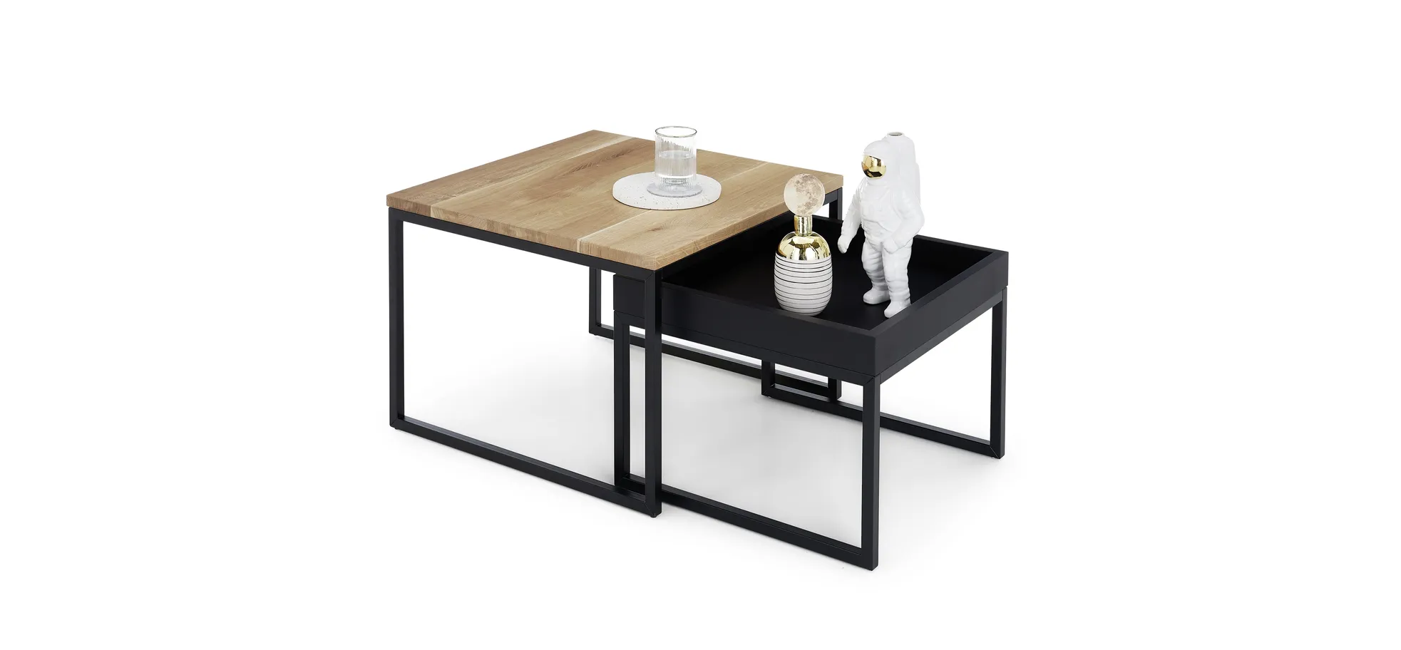 Couchtisch, Kernbuche massiv schwarz - Mirja